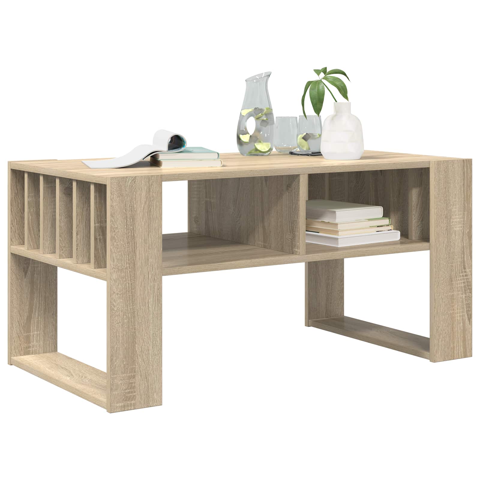 Salontafel Sonoma Eiken 92 x 49,5 x 45 cm Bewerkt hout is nu te koop bij PeponiXL, paradijselijk wonen!