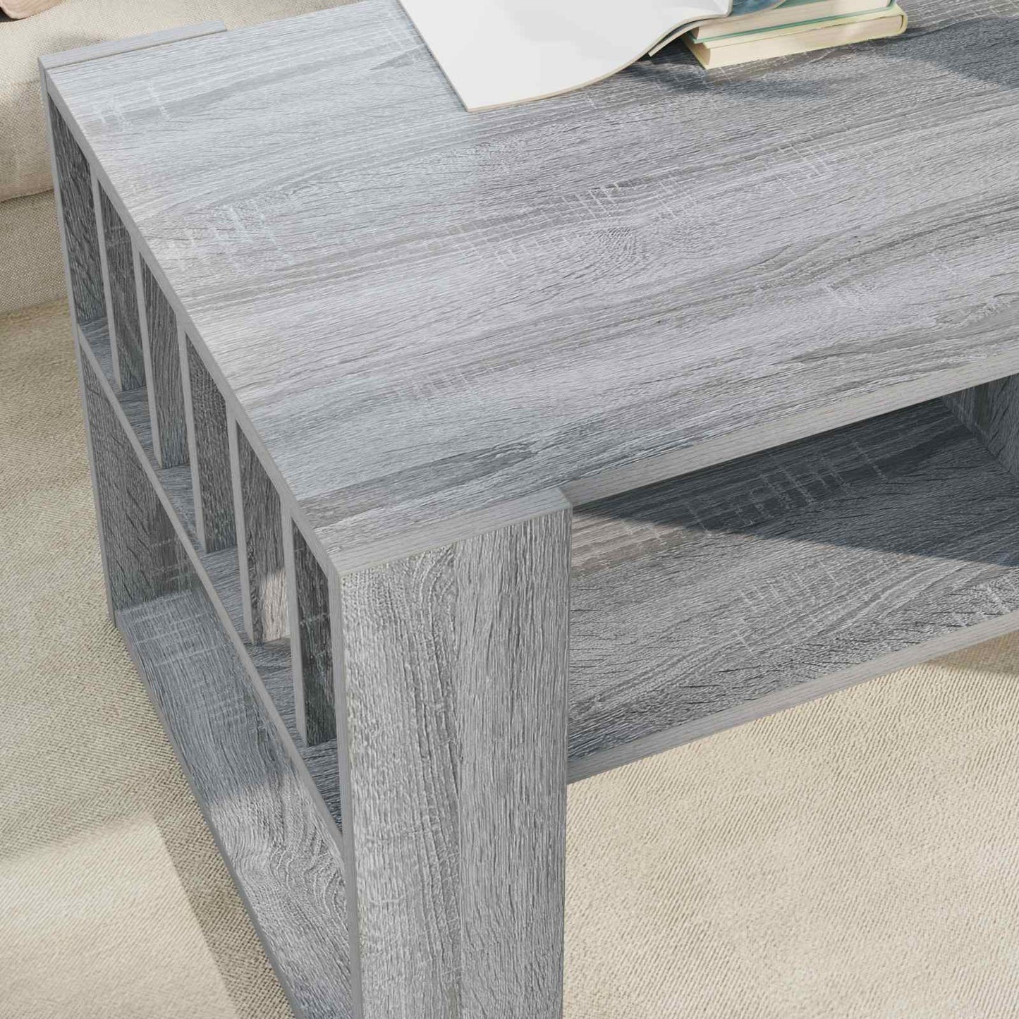 Salontafel Grijs Sonoma 92 x 49,5 x 45 cm Bewerkt hout is nu te koop bij PeponiXL, paradijselijk wonen!