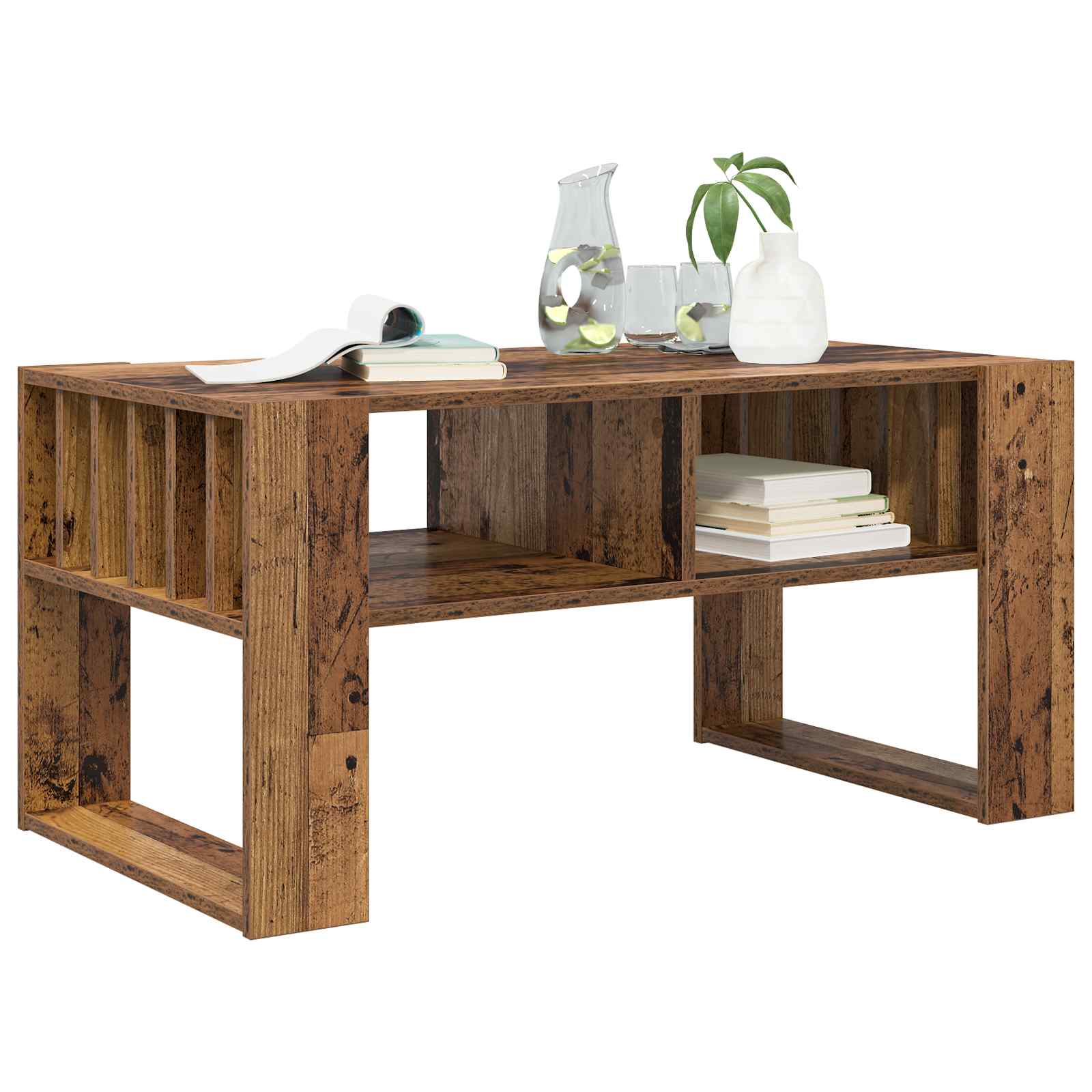 Salontafel Oudhout 92 x 49,5 x 45 cm Bewerkt hout is nu te koop bij PeponiXL, paradijselijk wonen!