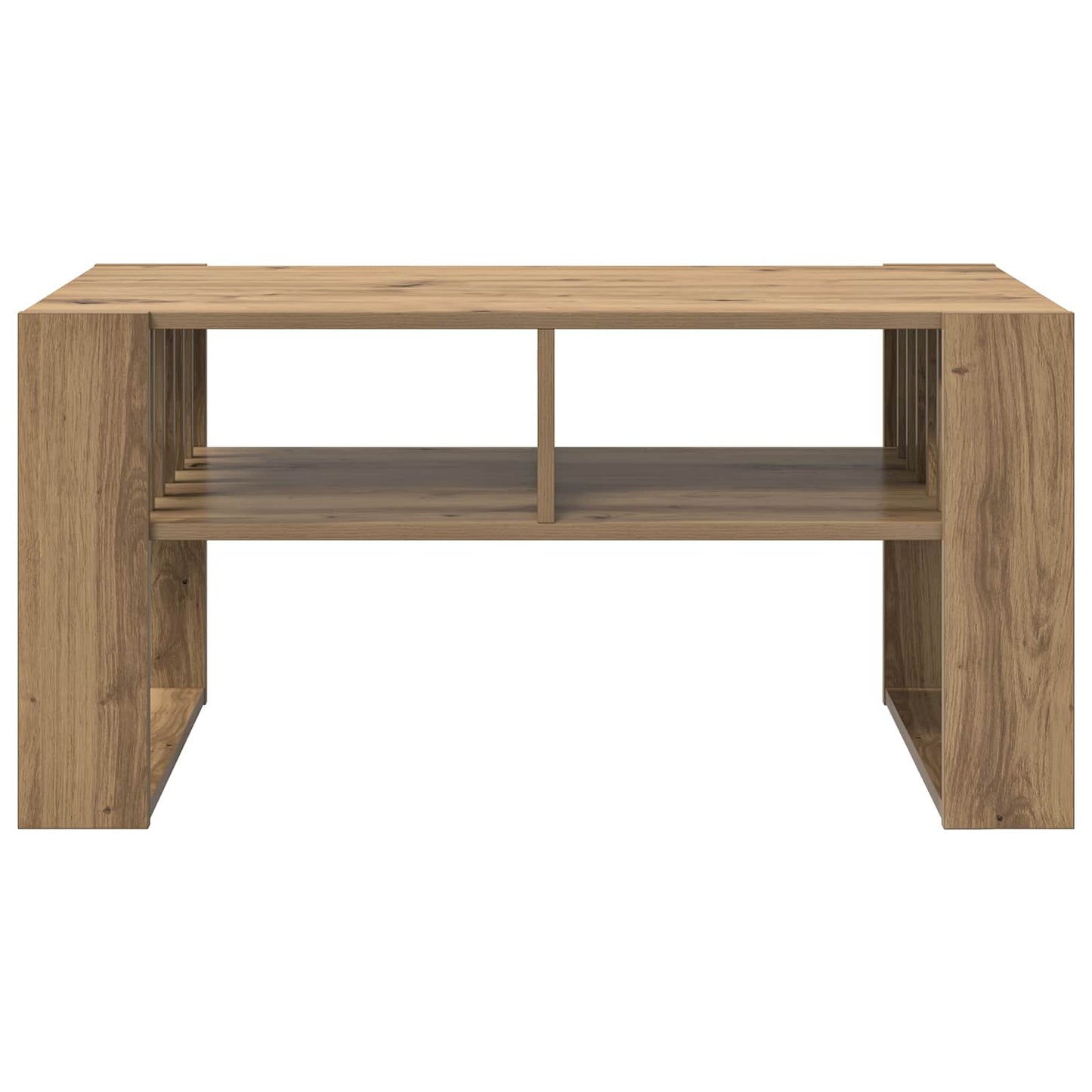 Salontafel Artisan Eiken 92 x 49,5 x 45 cm Bewerkt hout is nu te koop bij PeponiXL, paradijselijk wonen!