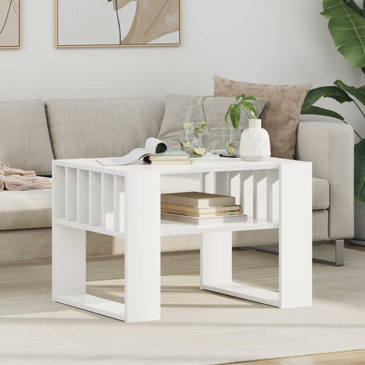 Salontafel Wit 66 x 49,5 x 45 cm Bewerkt hout is nu te koop bij PeponiXL, paradijselijk wonen!