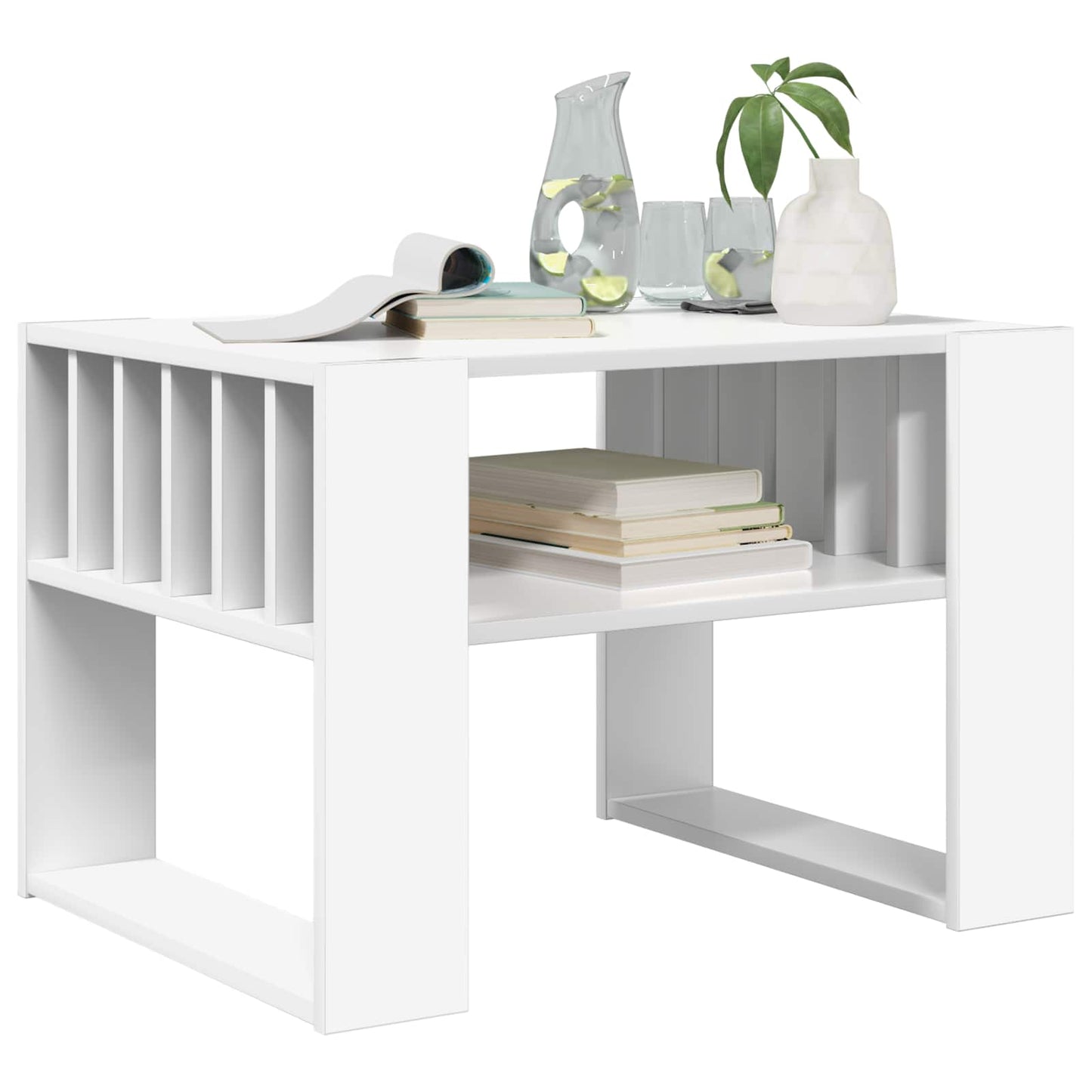 Salontafel Wit 66 x 49,5 x 45 cm Bewerkt hout is nu te koop bij PeponiXL, paradijselijk wonen!