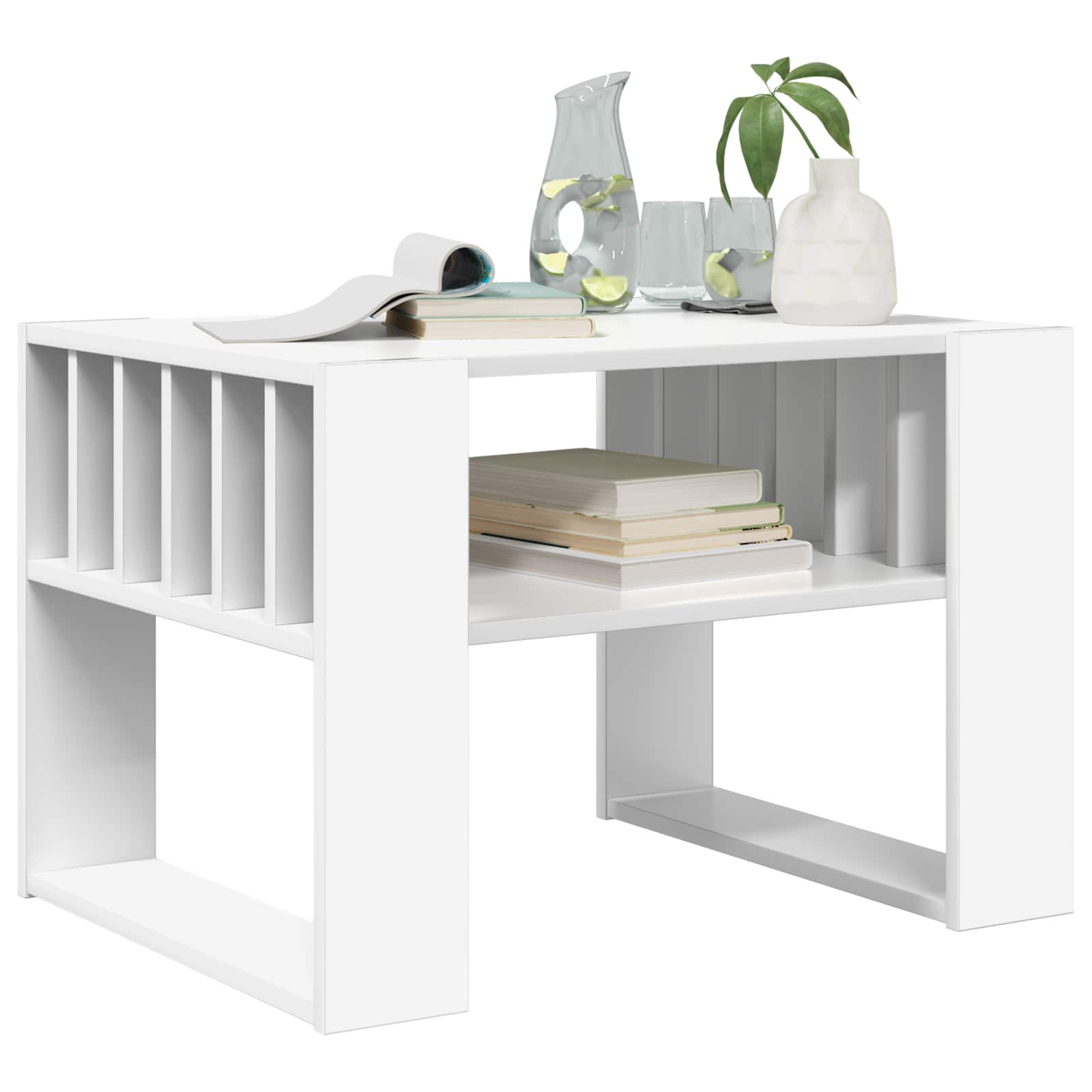 Salontafel Wit 66 x 49,5 x 45 cm Bewerkt hout is nu te koop bij PeponiXL, paradijselijk wonen!