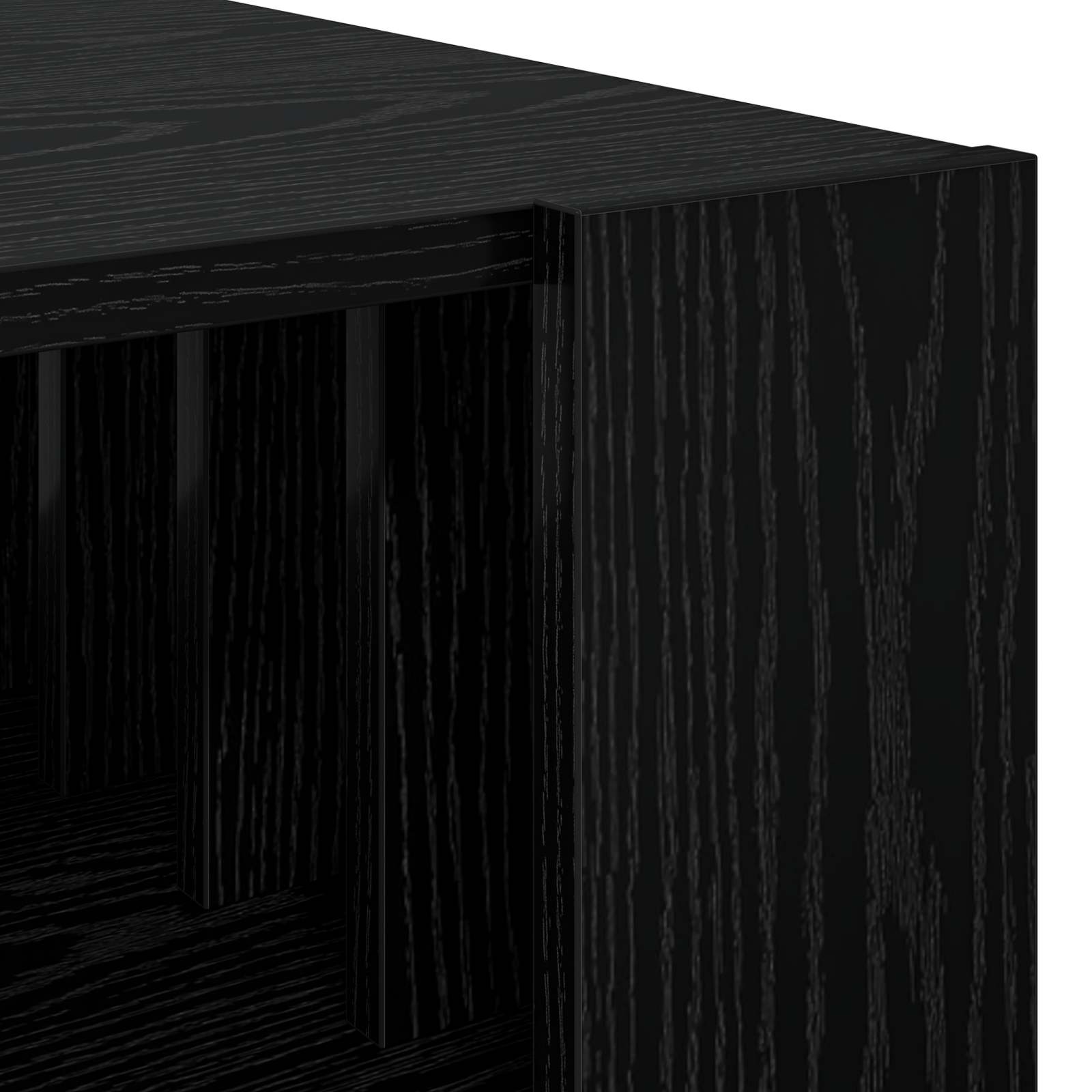Salontafel Zwart Eiken 66 x 49,5 x 45 cm Bewerkt hout is nu te koop bij PeponiXL, paradijselijk wonen!
