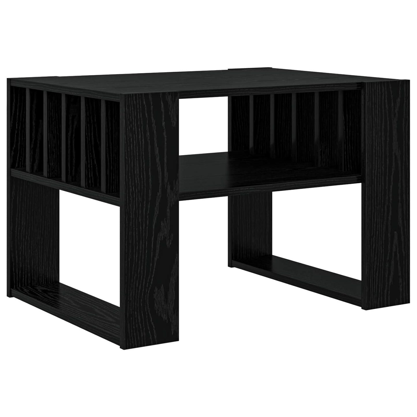 Salontafel Zwart Eiken 66 x 49,5 x 45 cm Bewerkt hout is nu te koop bij PeponiXL, paradijselijk wonen!
