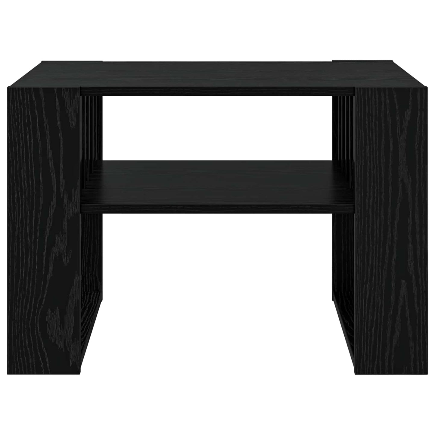 Salontafel Zwart Eiken 66 x 49,5 x 45 cm Bewerkt hout is nu te koop bij PeponiXL, paradijselijk wonen!