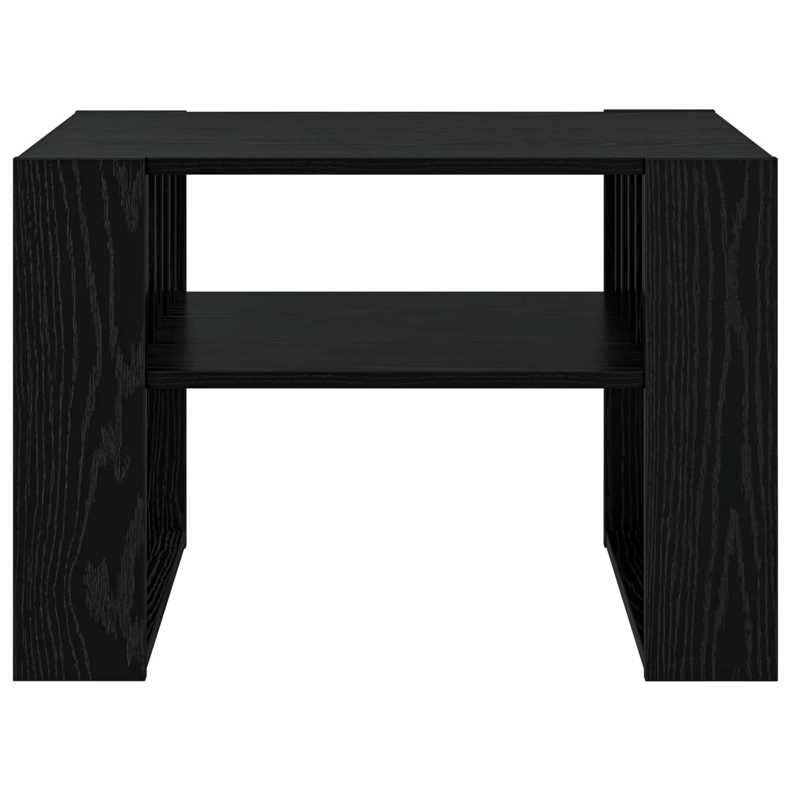 Salontafel Zwart Eiken 66 x 49,5 x 45 cm Bewerkt hout is nu te koop bij PeponiXL, paradijselijk wonen!
