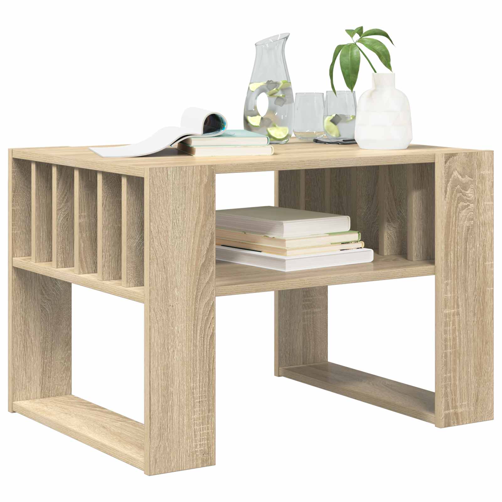 Salontafel Sonoma Eiken 66 x 49,5 x 45 cm Bewerkt hout is nu te koop bij PeponiXL, paradijselijk wonen!
