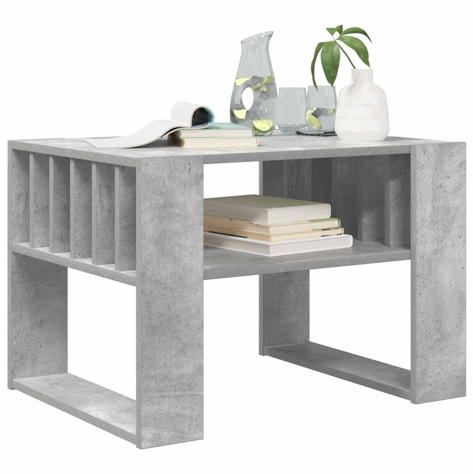 Salontafel Beton Grijs 66 x 49,5 x 45 cm Bewerkt hout is nu te koop bij PeponiXL, paradijselijk wonen!