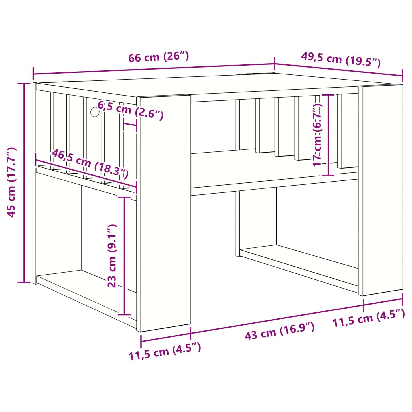 Salontafel Beton Grijs 66 x 49,5 x 45 cm Bewerkt hout is nu te koop bij PeponiXL, paradijselijk wonen!