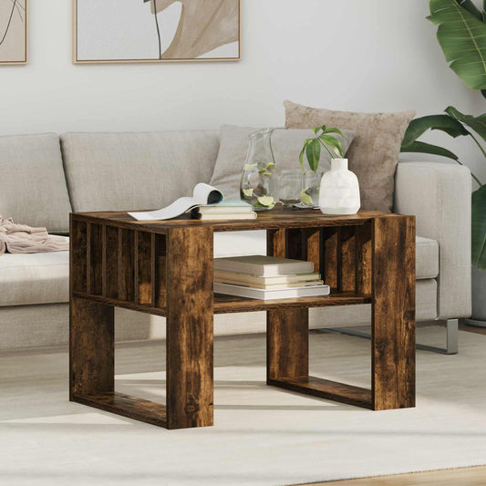Salontafel Gerookt eiken 66 x 49,5 x 45 cm Bewerkt hout is nu te koop bij PeponiXL, paradijselijk wonen!