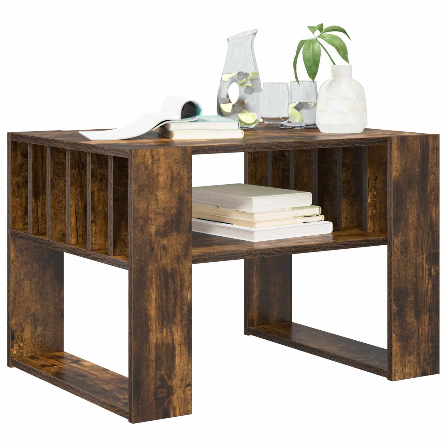 Salontafel Gerookt eiken 66 x 49,5 x 45 cm Bewerkt hout is nu te koop bij PeponiXL, paradijselijk wonen!