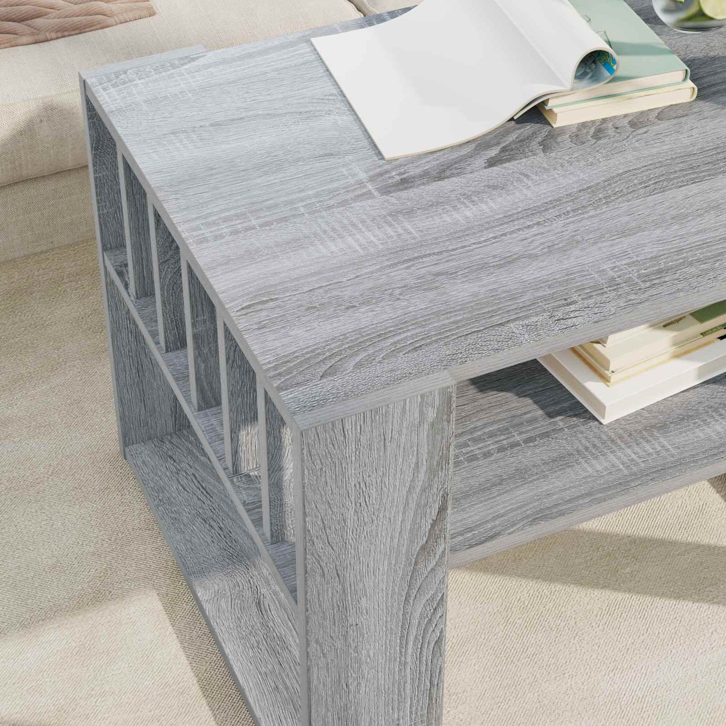 Salontafel Grijs Sonoma 66 x 49,5 x 45 cm Bewerkt hout is nu te koop bij PeponiXL, paradijselijk wonen!