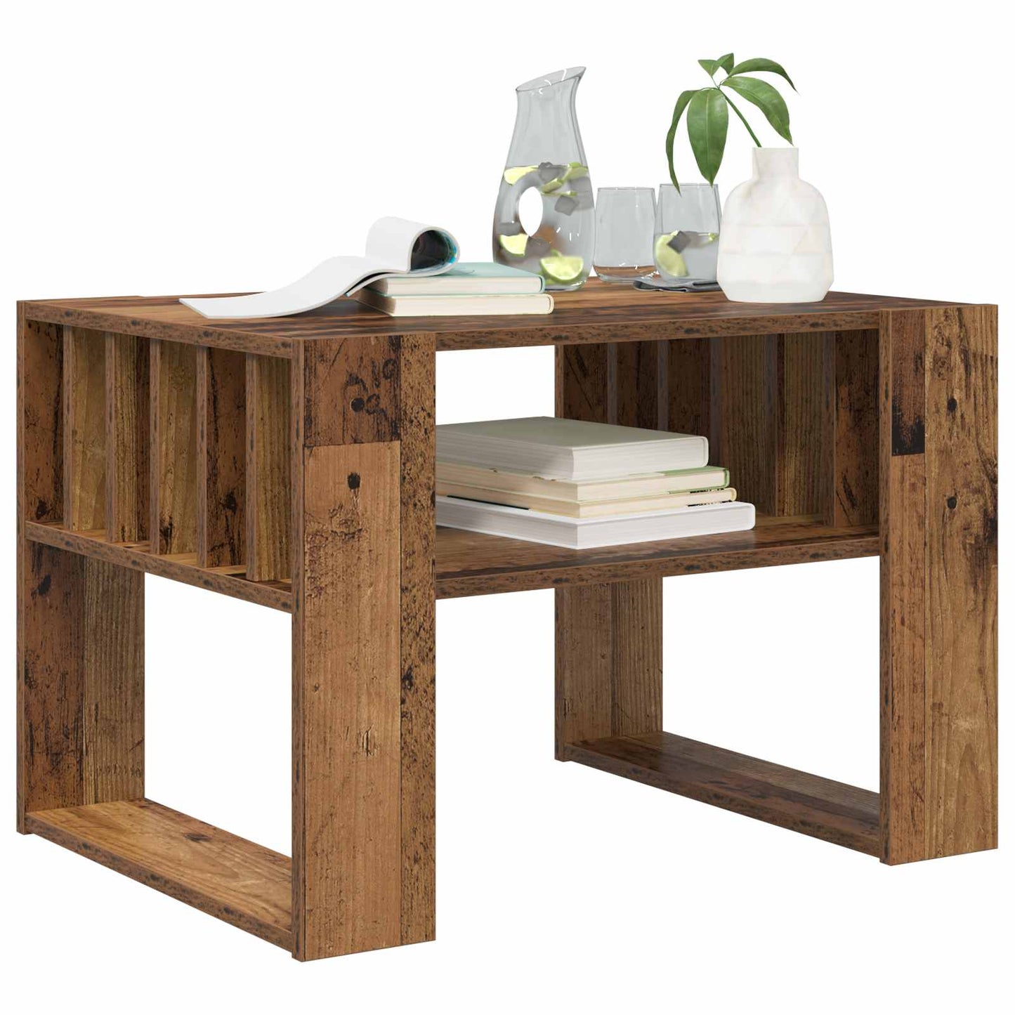 Salontafel Oudhout 66 x 49,5 x 45 cm Bewerkt hout is nu te koop bij PeponiXL, paradijselijk wonen!