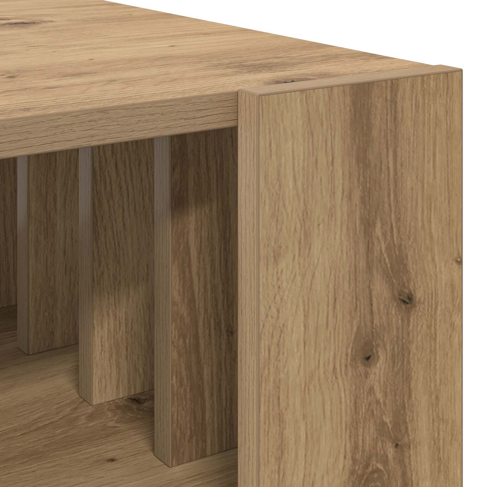 Salontafel Artisan Eiken 66 x 49,5 x 45 cm Bewerkt hout is nu te koop bij PeponiXL, paradijselijk wonen!