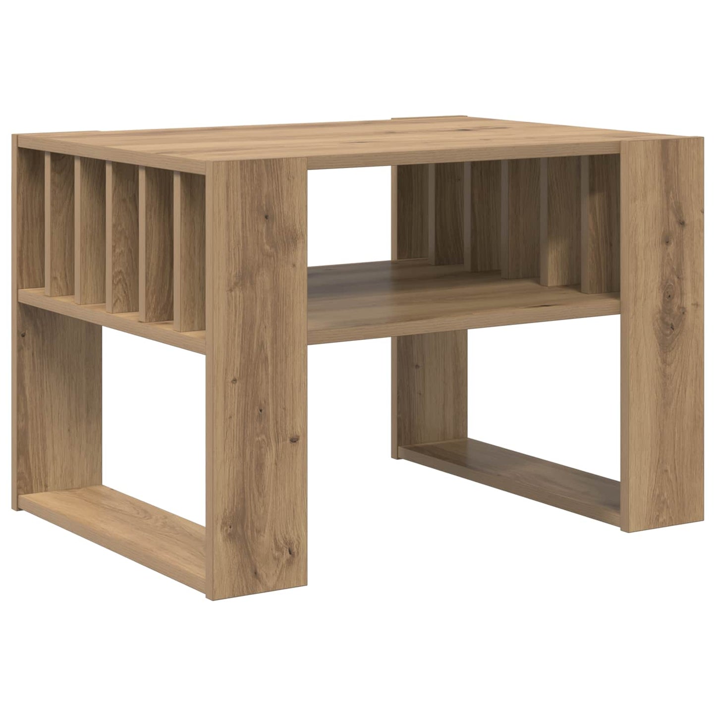 Salontafel Artisan Eiken 66 x 49,5 x 45 cm Bewerkt hout is nu te koop bij PeponiXL, paradijselijk wonen!