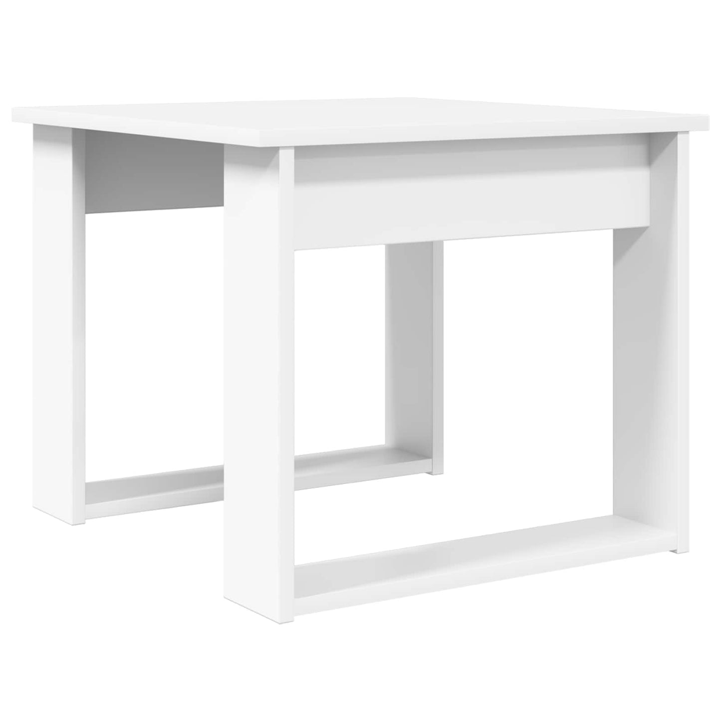 Koffietafel Set 2 pcs Wit Bewerkt hout is nu te koop bij PeponiXL, paradijselijk wonen!