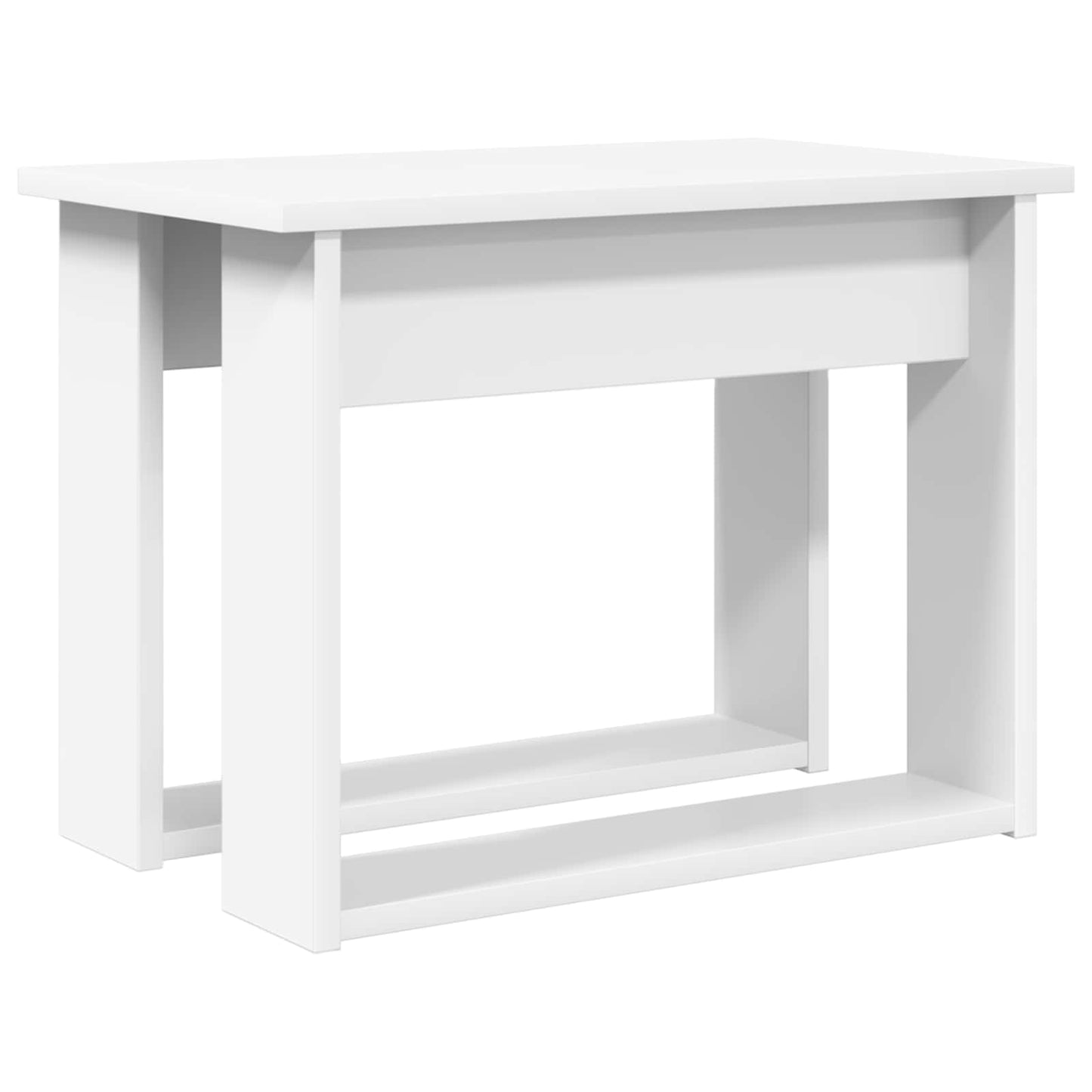 Koffietafel Set 2 pcs Wit Bewerkt hout is nu te koop bij PeponiXL, paradijselijk wonen!