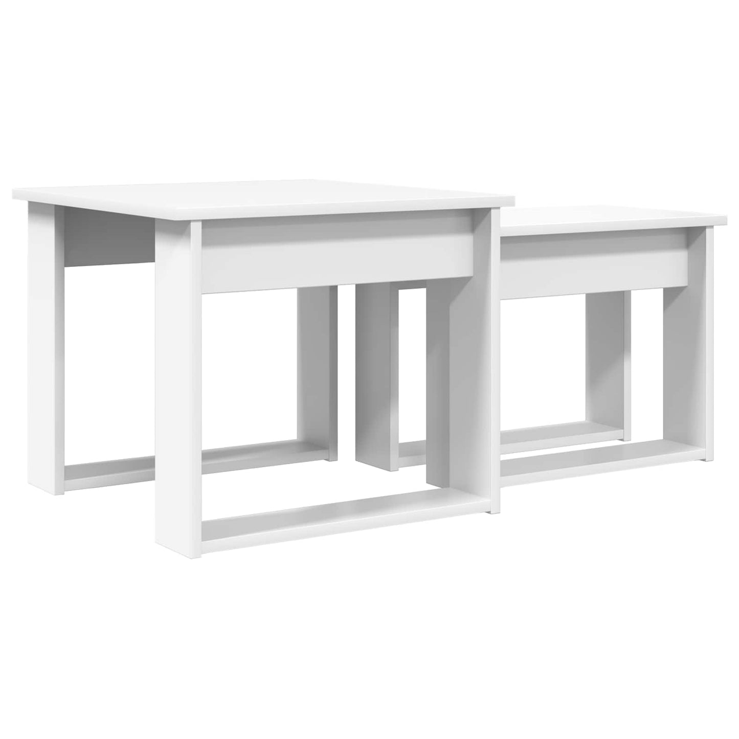 Koffietafel Set 2 pcs Wit Bewerkt hout is nu te koop bij PeponiXL, paradijselijk wonen!
