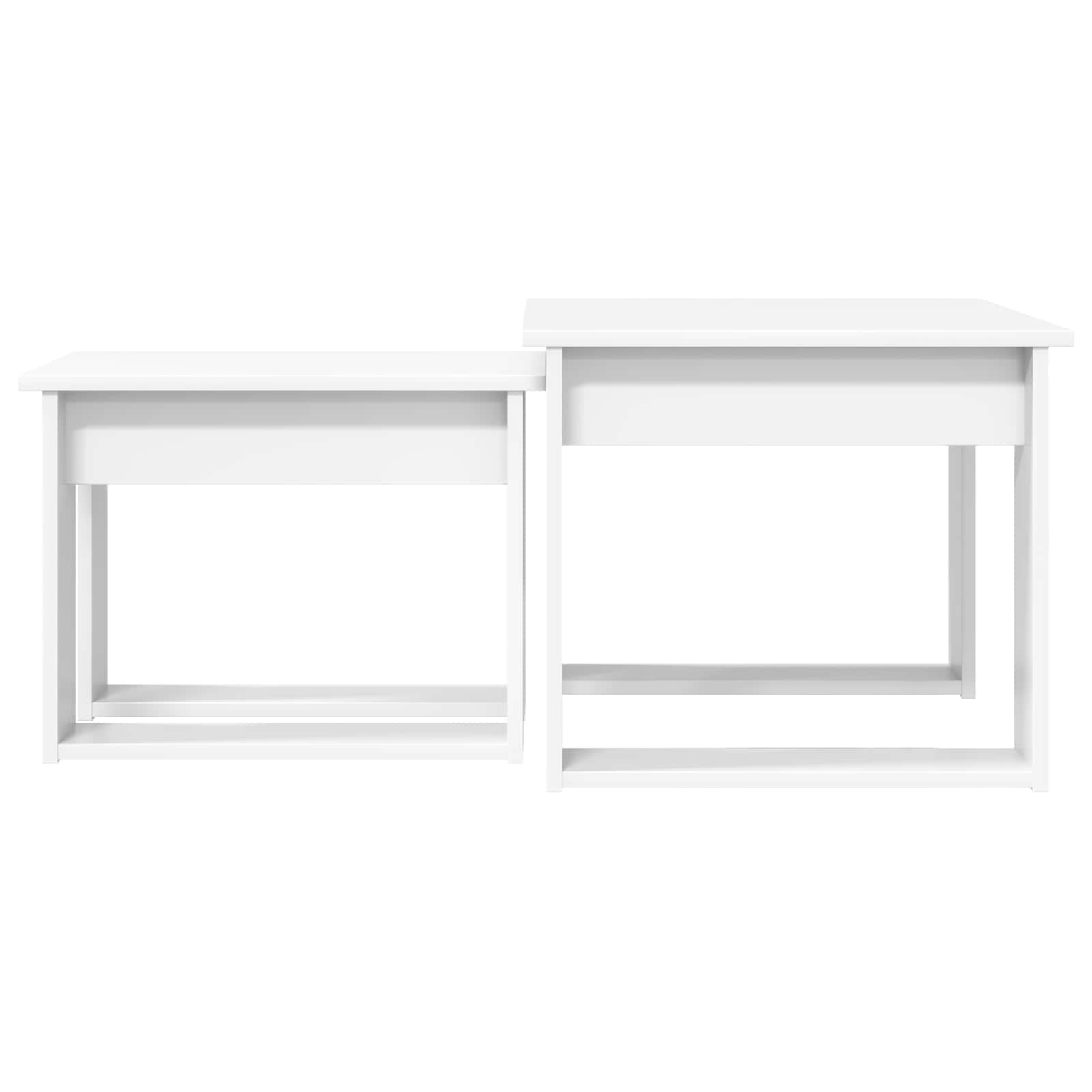 Koffietafel Set 2 pcs Wit Bewerkt hout is nu te koop bij PeponiXL, paradijselijk wonen!