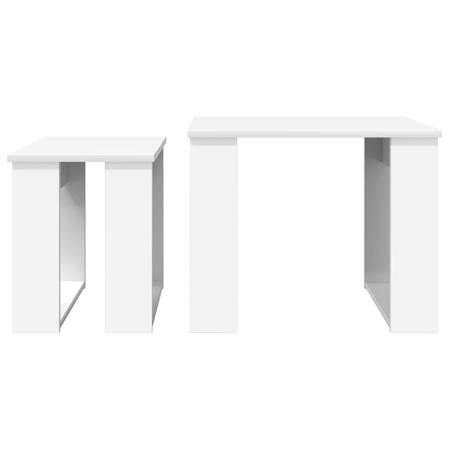 Koffietafel Set 2 pcs Wit Bewerkt hout is nu te koop bij PeponiXL, paradijselijk wonen!