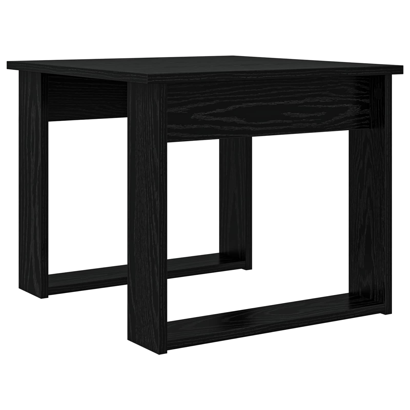 Koffietafel Set 2 pcs Zwart Eiken Bewerkt hout is nu te koop bij PeponiXL, paradijselijk wonen!