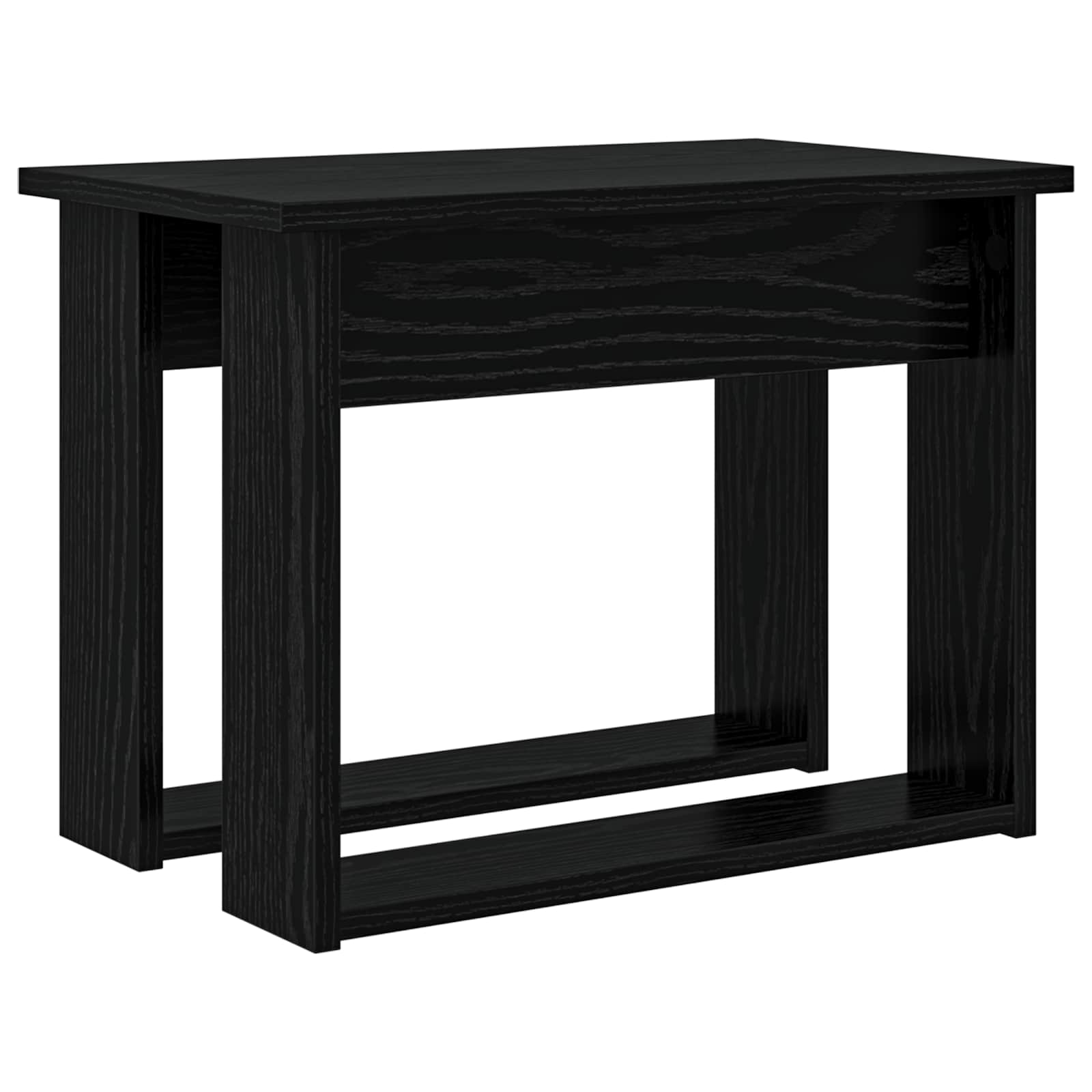 Koffietafel Set 2 pcs Zwart Eiken Bewerkt hout is nu te koop bij PeponiXL, paradijselijk wonen!