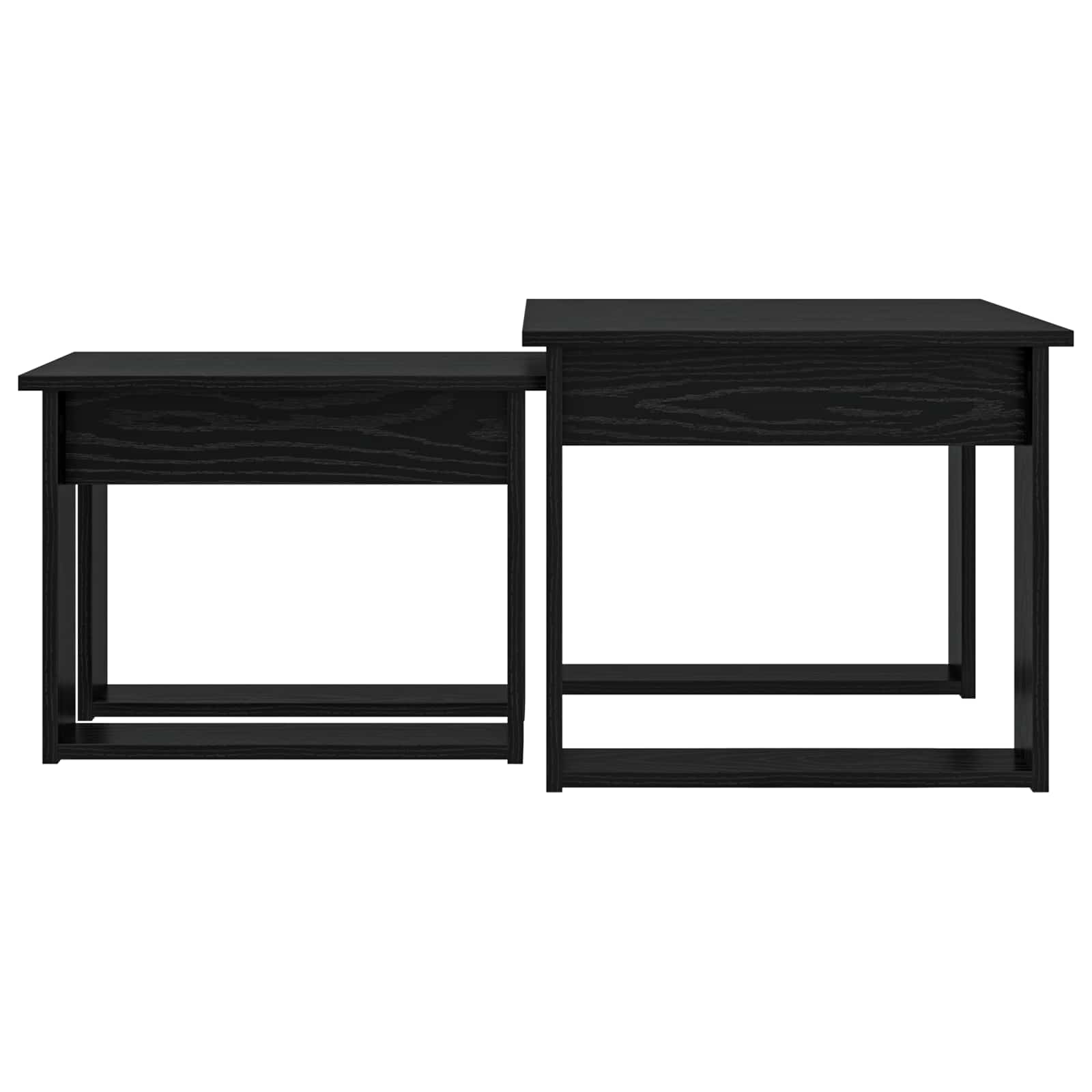 Koffietafel Set 2 pcs Zwart Eiken Bewerkt hout is nu te koop bij PeponiXL, paradijselijk wonen!