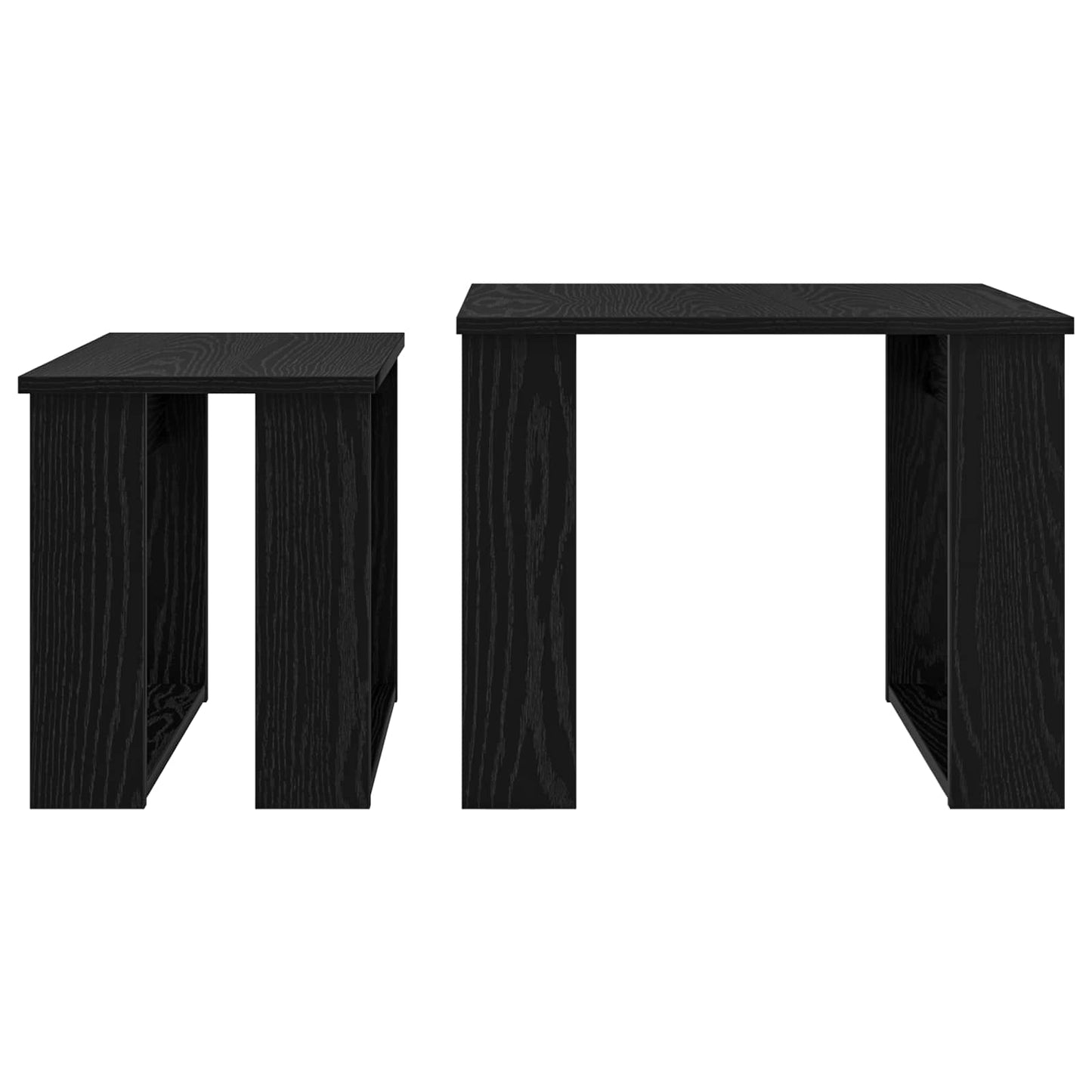 Koffietafel Set 2 pcs Zwart Eiken Bewerkt hout is nu te koop bij PeponiXL, paradijselijk wonen!