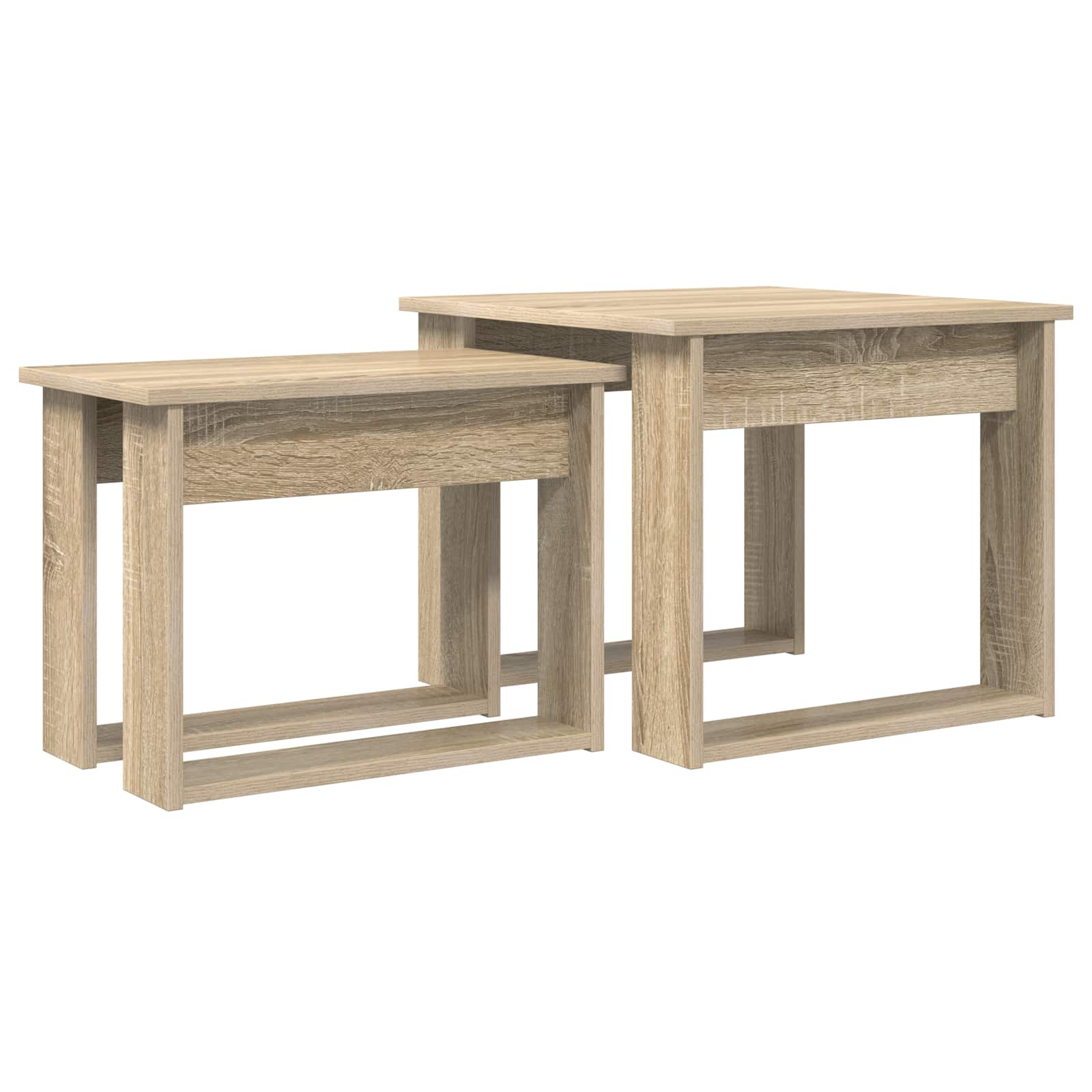Koffietafel Set 2 pcs Sonoma Eiken Bewerkt hout is nu te koop bij PeponiXL, paradijselijk wonen!