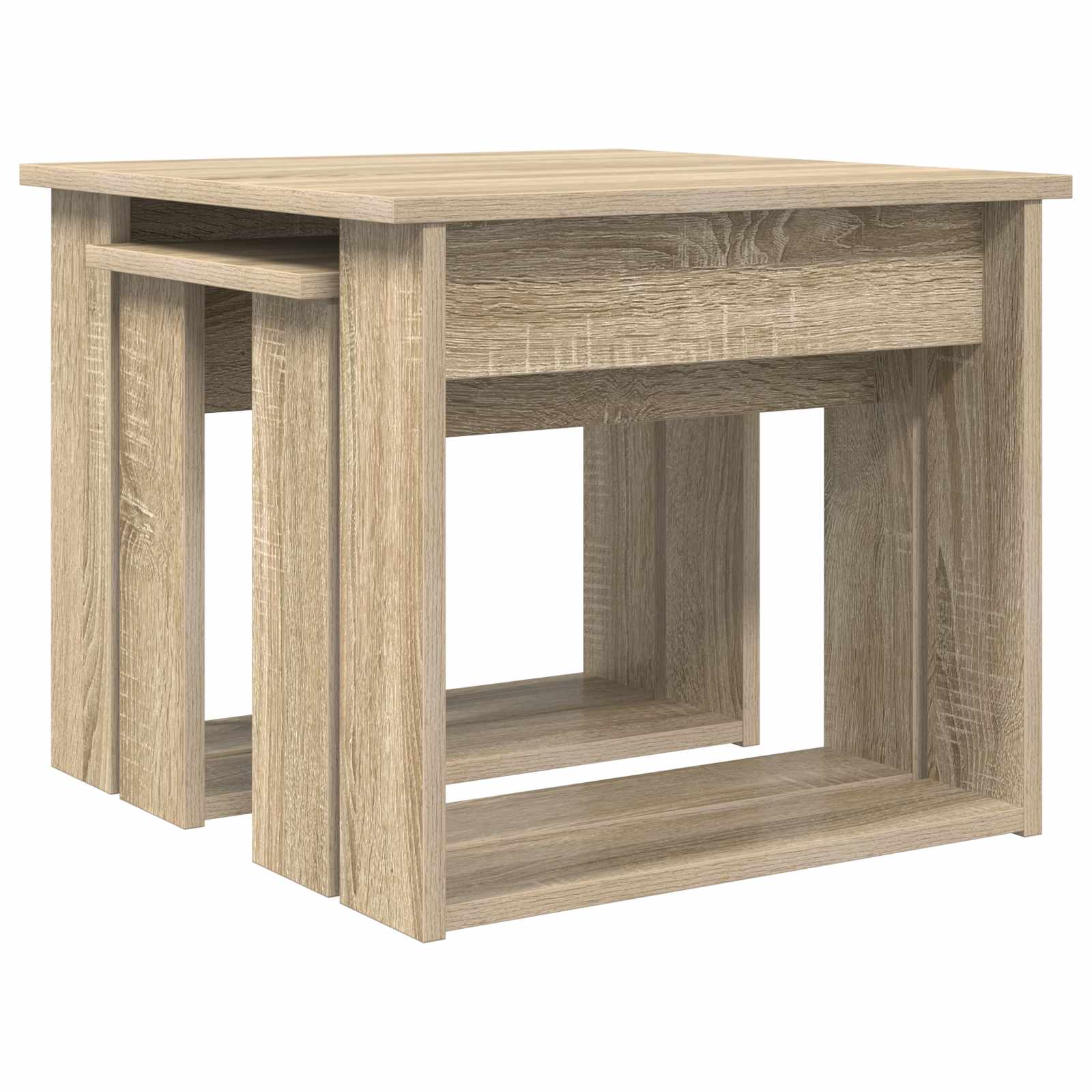 Koffietafel Set 2 pcs Sonoma Eiken Bewerkt hout is nu te koop bij PeponiXL, paradijselijk wonen!