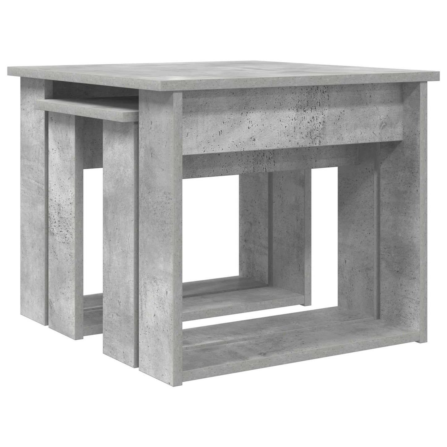 Koffietafel Set 2 pcs Beton Grijs Bewerkt hout is nu te koop bij PeponiXL, paradijselijk wonen!