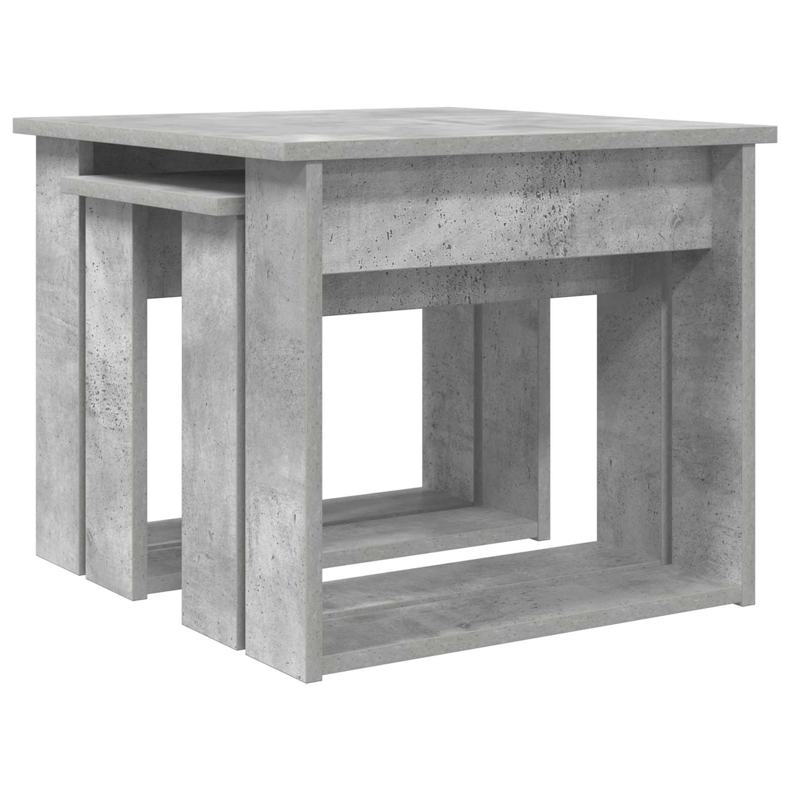 Koffietafel Set 2 pcs Beton Grijs Bewerkt hout is nu te koop bij PeponiXL, paradijselijk wonen!