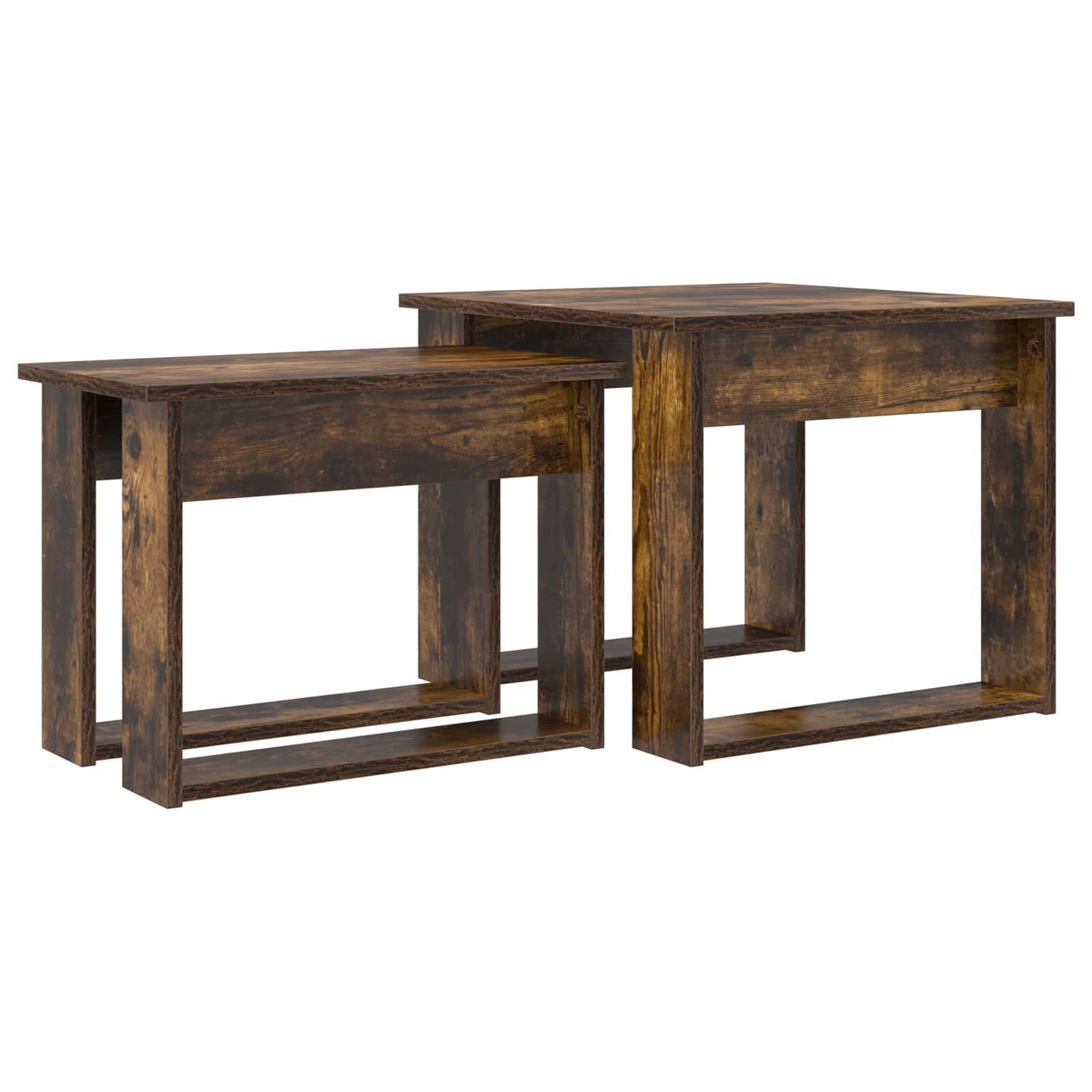 Koffietafel Set 2 pcs Gerookt eiken Bewerkt hout is nu te koop bij PeponiXL, paradijselijk wonen!