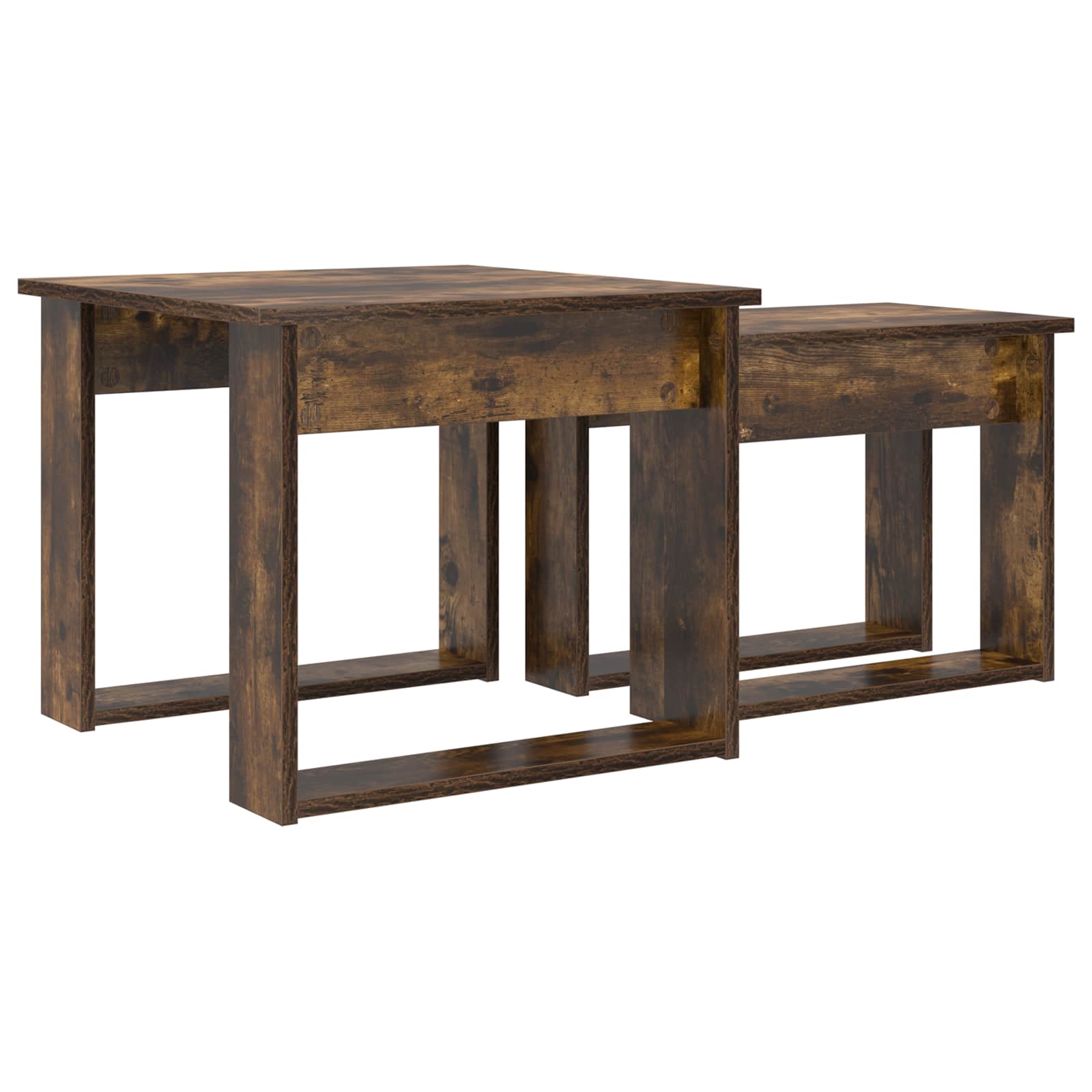Koffietafel Set 2 pcs Gerookt eiken Bewerkt hout is nu te koop bij PeponiXL, paradijselijk wonen!