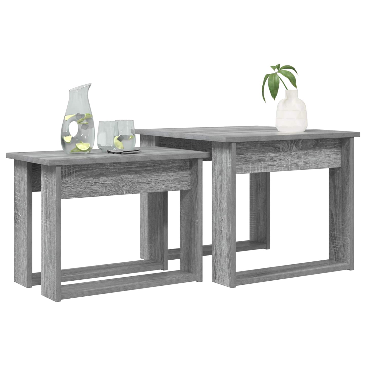 Koffietafel Set 2 pcs Grijs Sonoma Bewerkt hout is nu te koop bij PeponiXL, paradijselijk wonen!