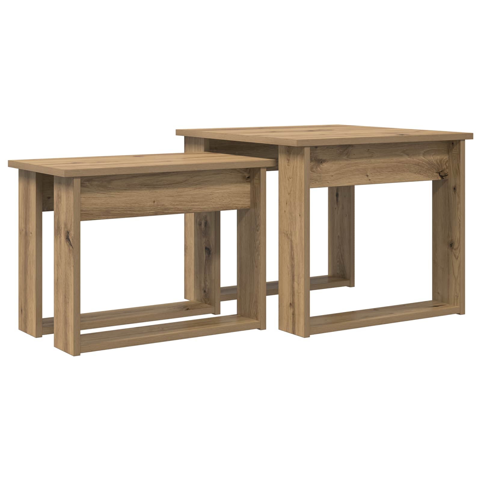 Koffietafel Set 2 pcs Artisan Eiken Bewerkt hout is nu te koop bij PeponiXL, paradijselijk wonen!