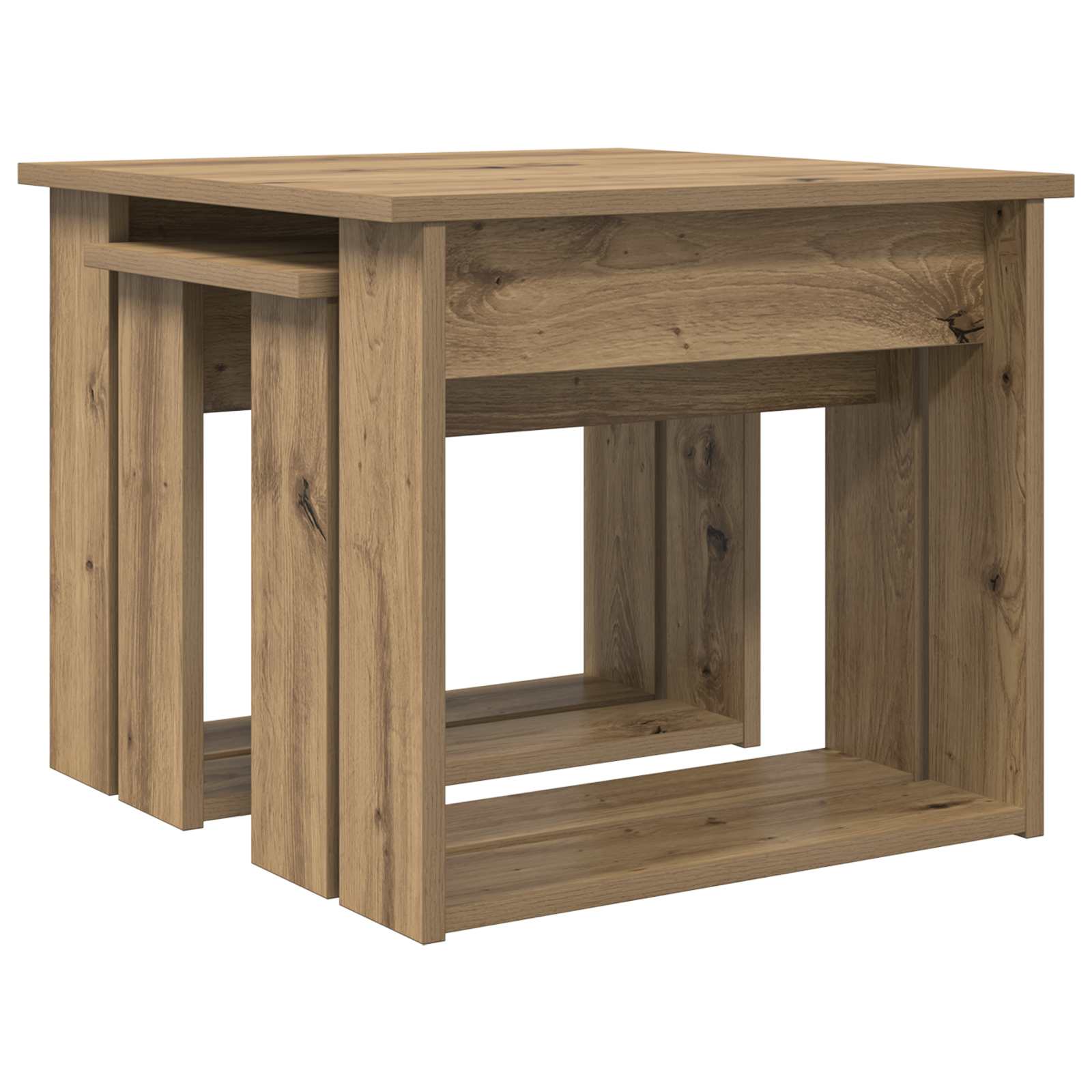 Koffietafel Set 2 pcs Artisan Eiken Bewerkt hout is nu te koop bij PeponiXL, paradijselijk wonen!