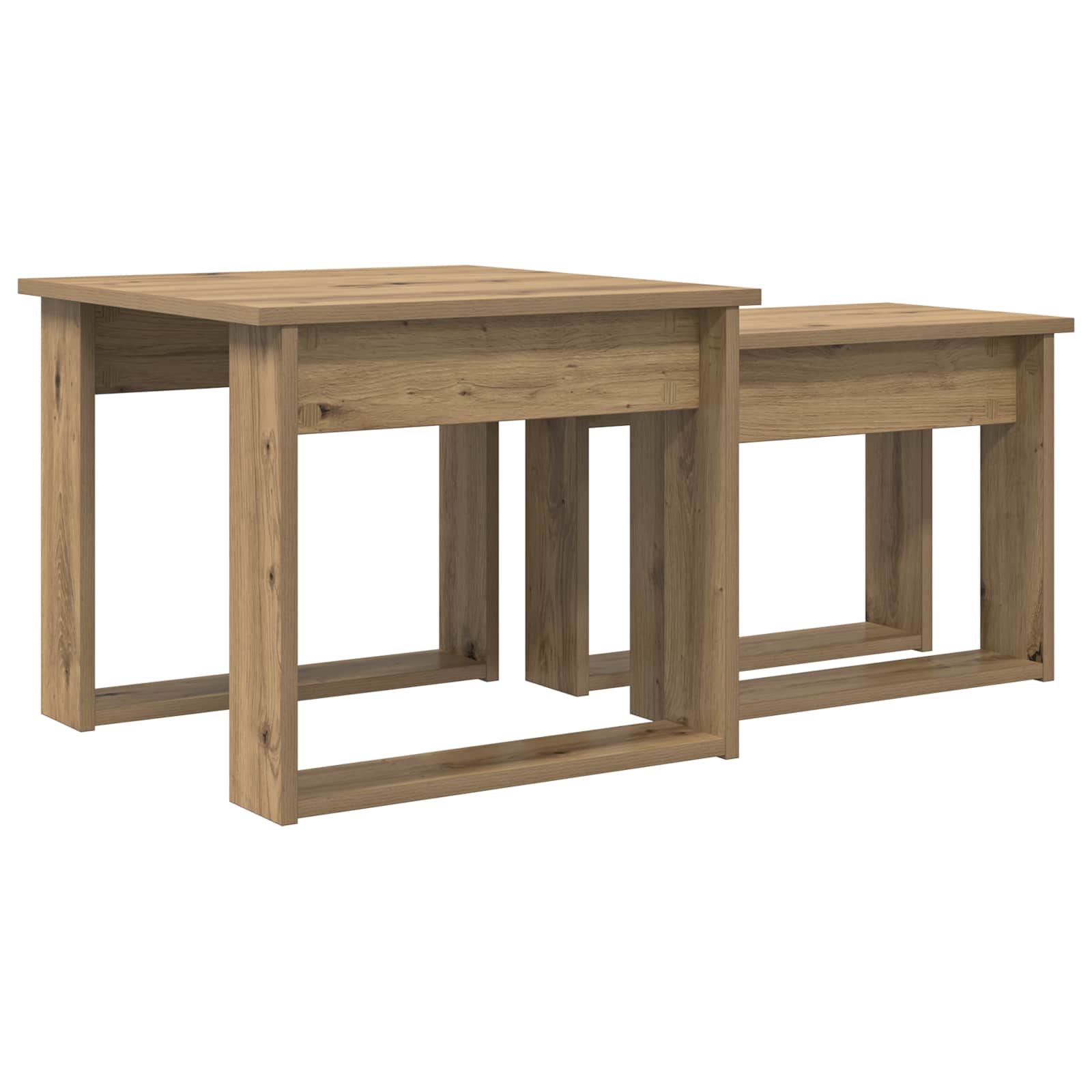Koffietafel Set 2 pcs Artisan Eiken Bewerkt hout is nu te koop bij PeponiXL, paradijselijk wonen!
