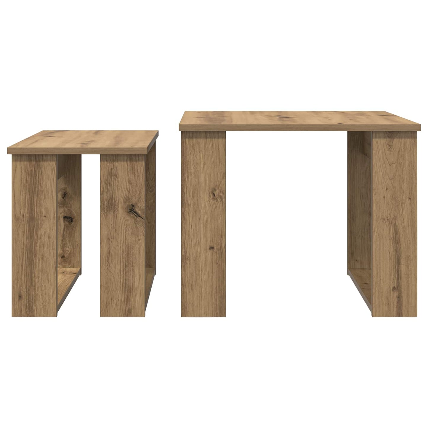 Koffietafel Set 2 pcs Artisan Eiken Bewerkt hout is nu te koop bij PeponiXL, paradijselijk wonen!