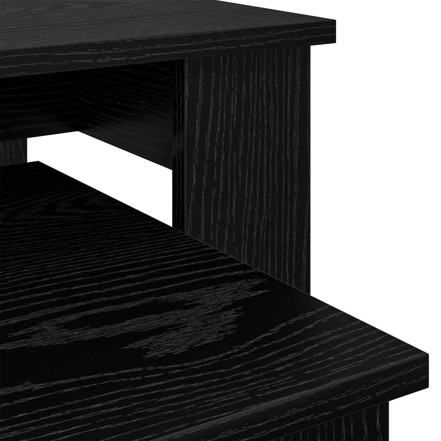 Koffietafel Set 2 pcs Zwart Eiken Bewerkt hout is nu te koop bij PeponiXL, paradijselijk wonen!