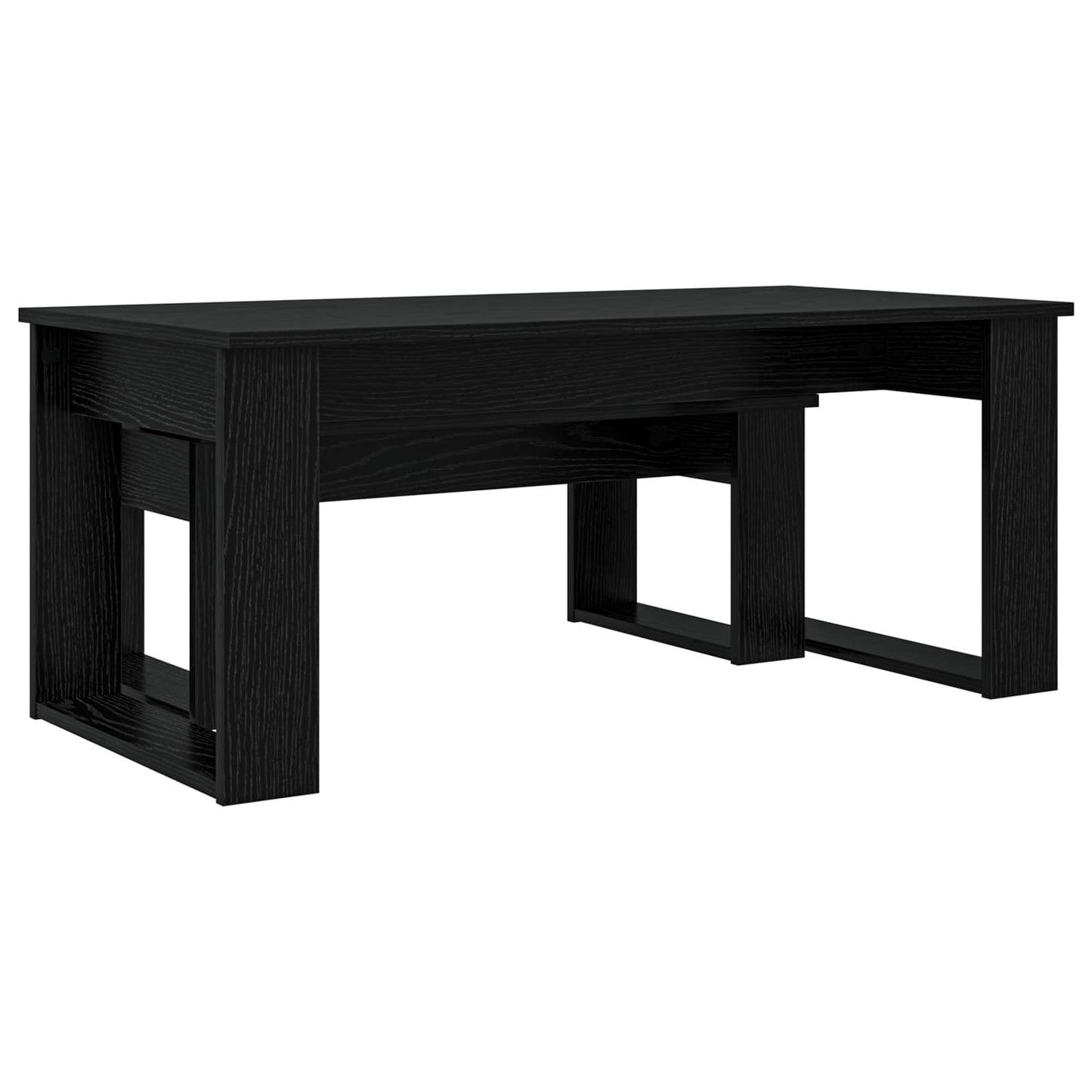 Koffietafel Set 2 pcs Zwart Eiken Bewerkt hout is nu te koop bij PeponiXL, paradijselijk wonen!