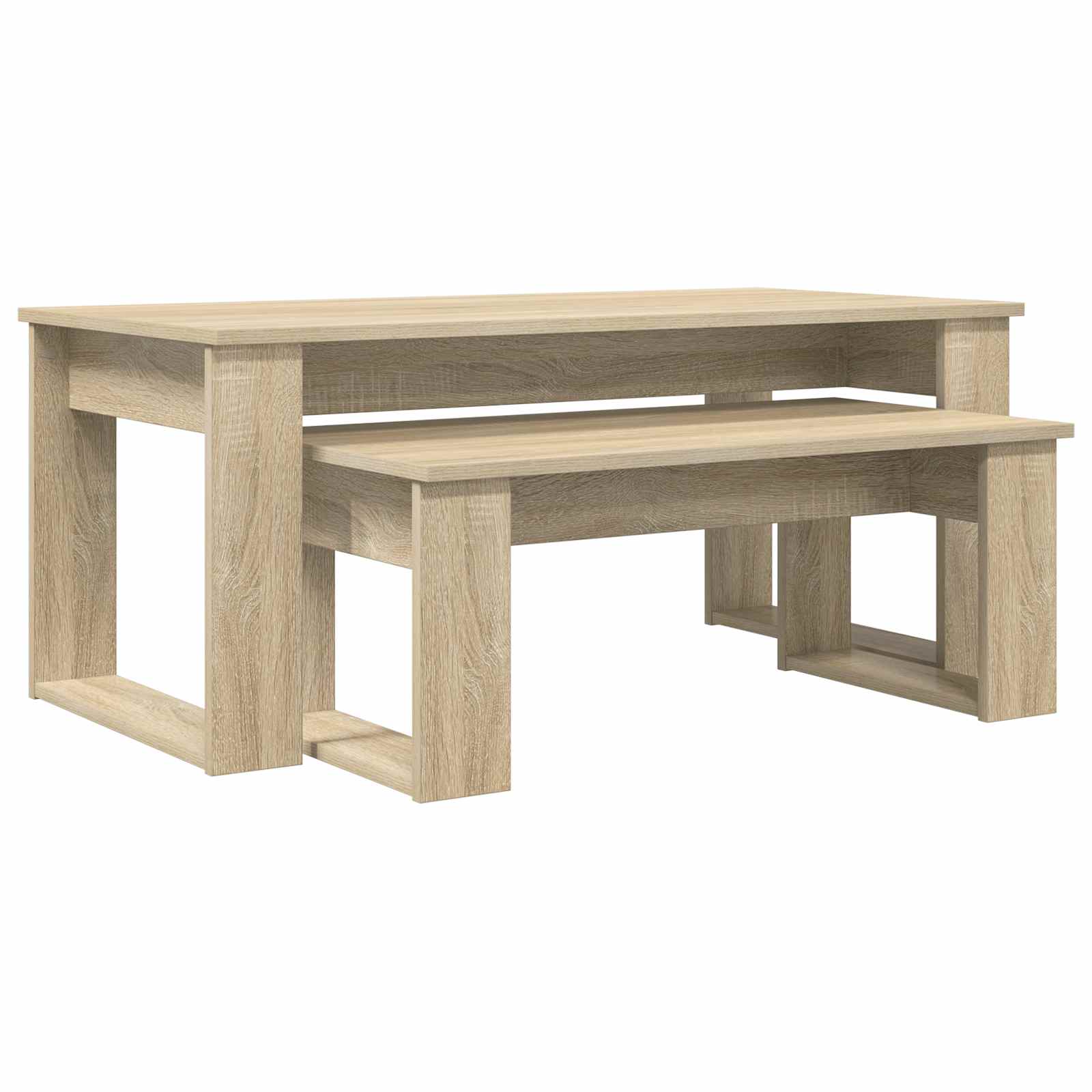 Koffietafel Set 2 pcs Sonoma Eiken Bewerkt hout is nu te koop bij PeponiXL, paradijselijk wonen!