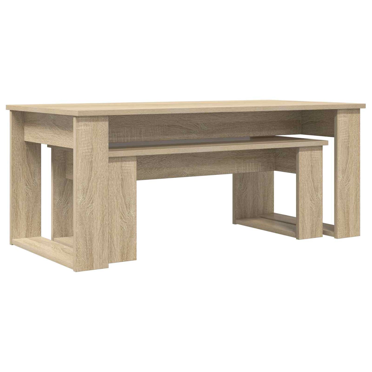 Koffietafel Set 2 pcs Sonoma Eiken Bewerkt hout is nu te koop bij PeponiXL, paradijselijk wonen!