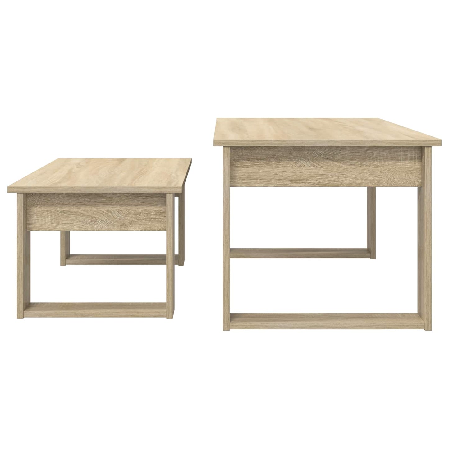 Koffietafel Set 2 pcs Sonoma Eiken Bewerkt hout is nu te koop bij PeponiXL, paradijselijk wonen!