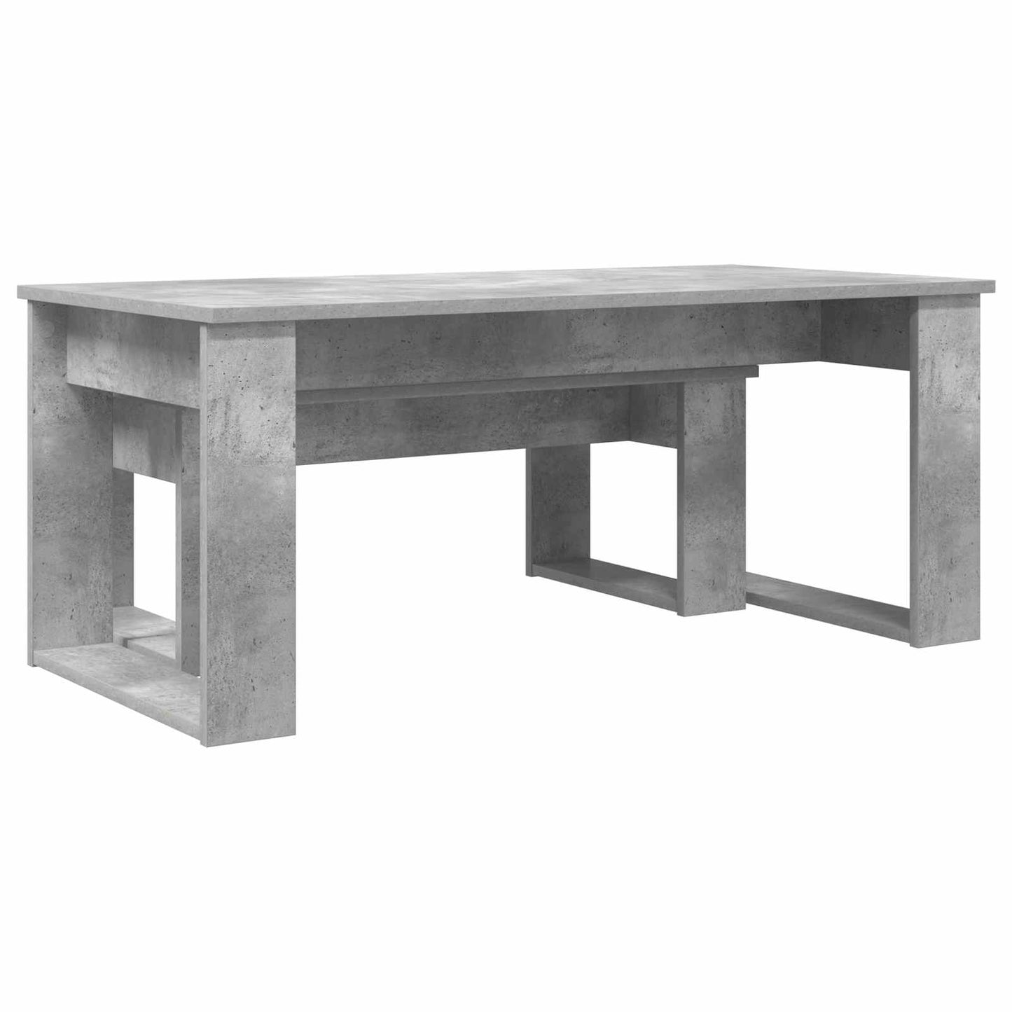 Koffietafel Set 2 pcs Beton Grijs Bewerkt hout is nu te koop bij PeponiXL, paradijselijk wonen!