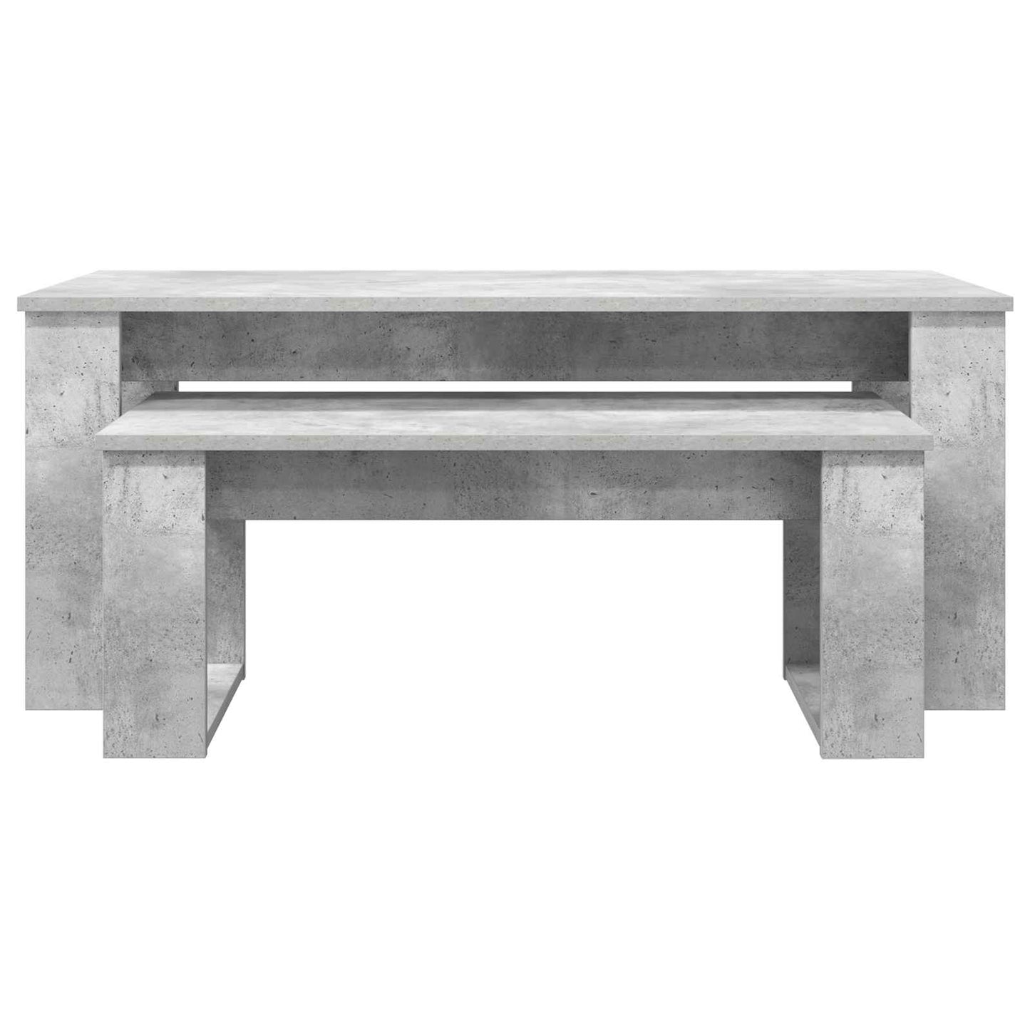 Koffietafel Set 2 pcs Beton Grijs Bewerkt hout is nu te koop bij PeponiXL, paradijselijk wonen!
