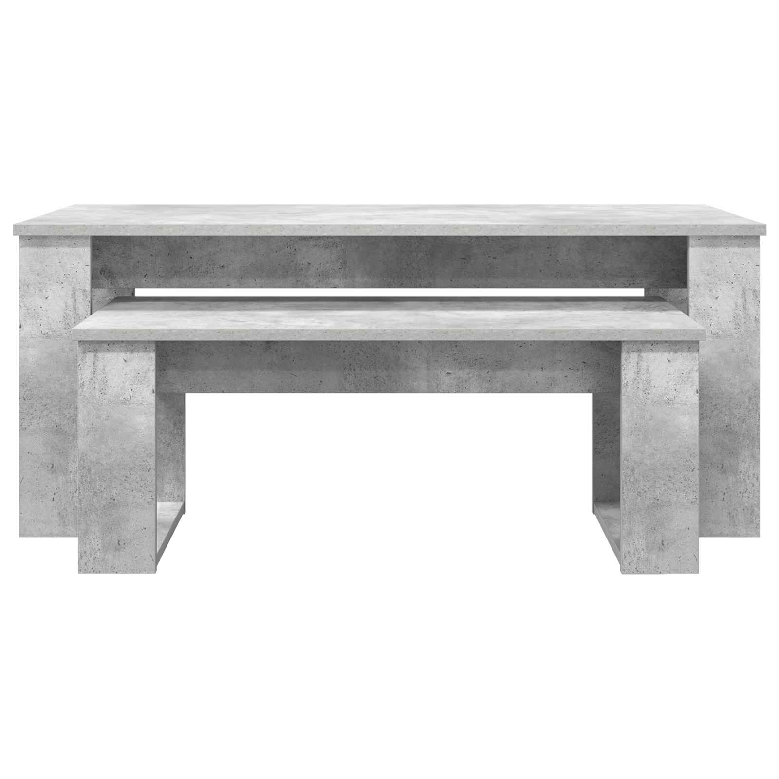 Koffietafel Set 2 pcs Beton Grijs Bewerkt hout is nu te koop bij PeponiXL, paradijselijk wonen!