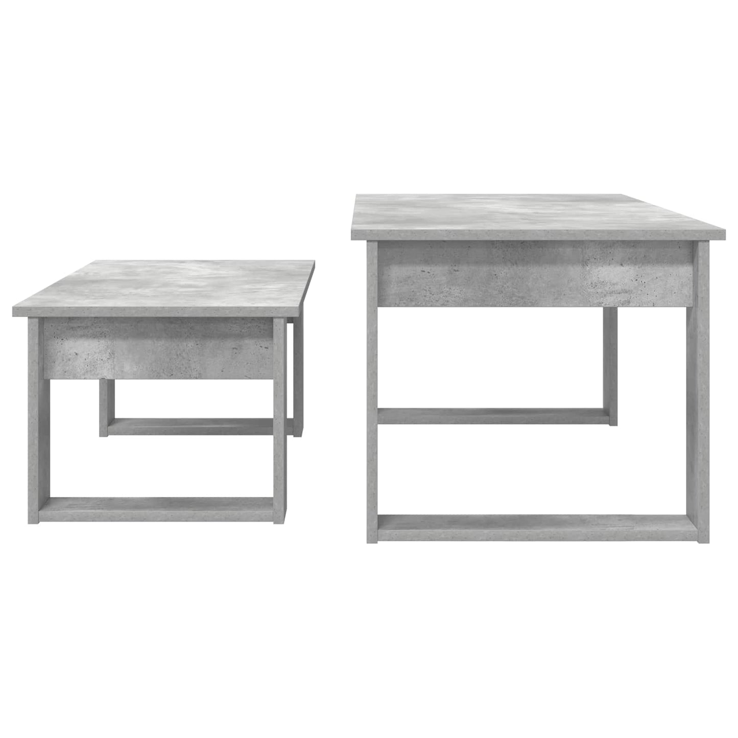 Koffietafel Set 2 pcs Beton Grijs Bewerkt hout is nu te koop bij PeponiXL, paradijselijk wonen!