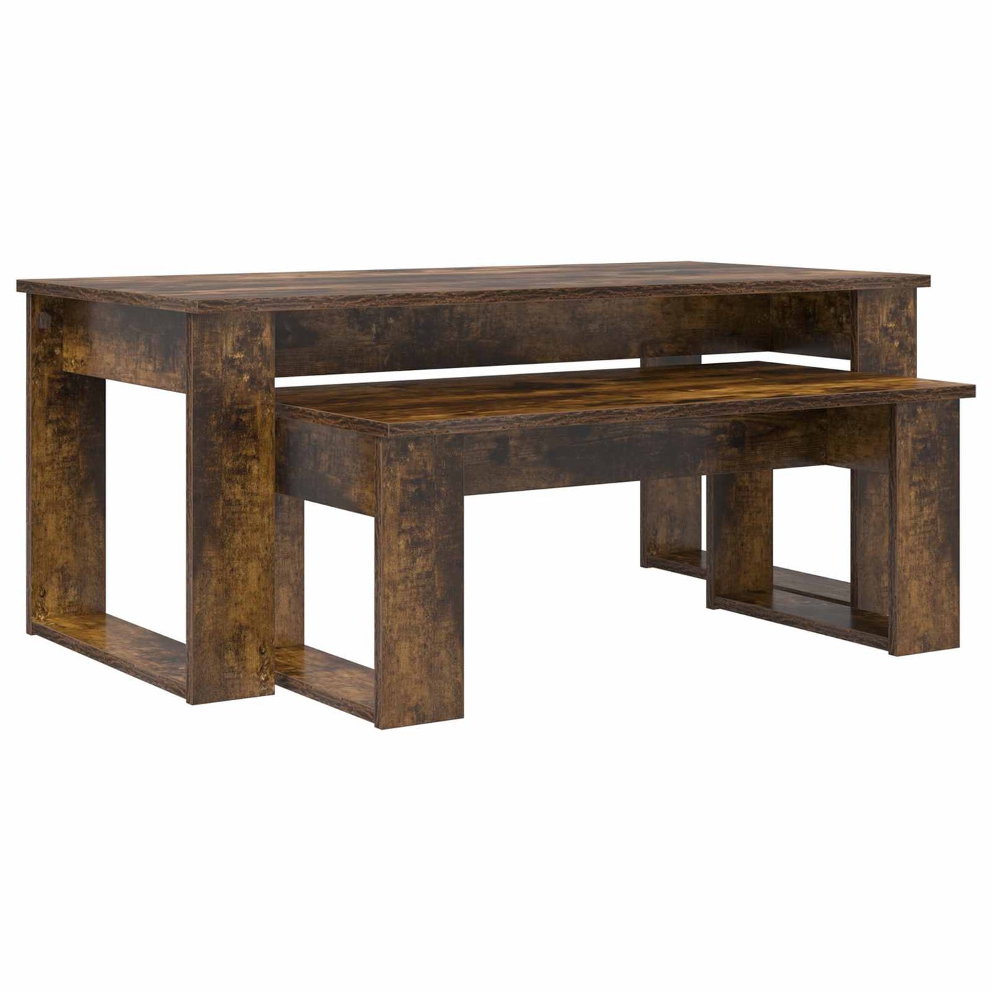 Koffietafel Set 2 pcs Gerookt eiken Bewerkt hout is nu te koop bij PeponiXL, paradijselijk wonen!
